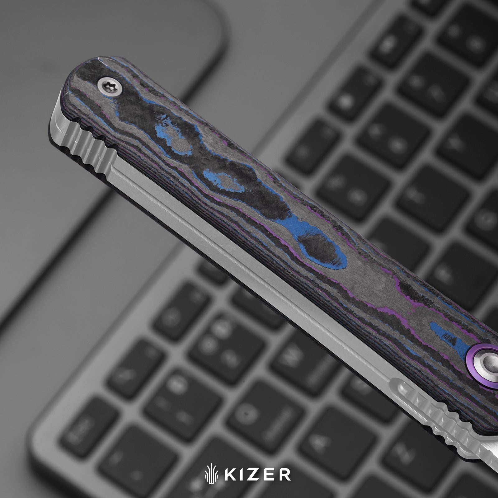 Feist 3 | CPM S90V + Matte DLC Ultra | Reverse Tanto | Titanium (Matte DLC Ultra) & Carbon Fiber | KizerX® 3499.3A1
