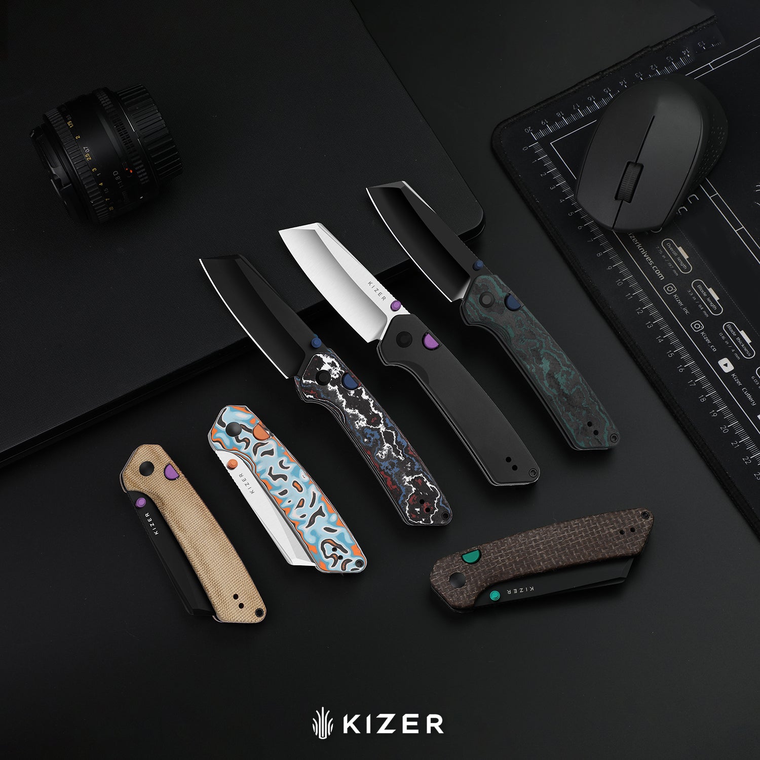 Madrac | Kizer Button Liner Lock™ | Norplex UltreX™ Micarta | 14C28N + Flat Grind | KizerV™ 3693BSA1