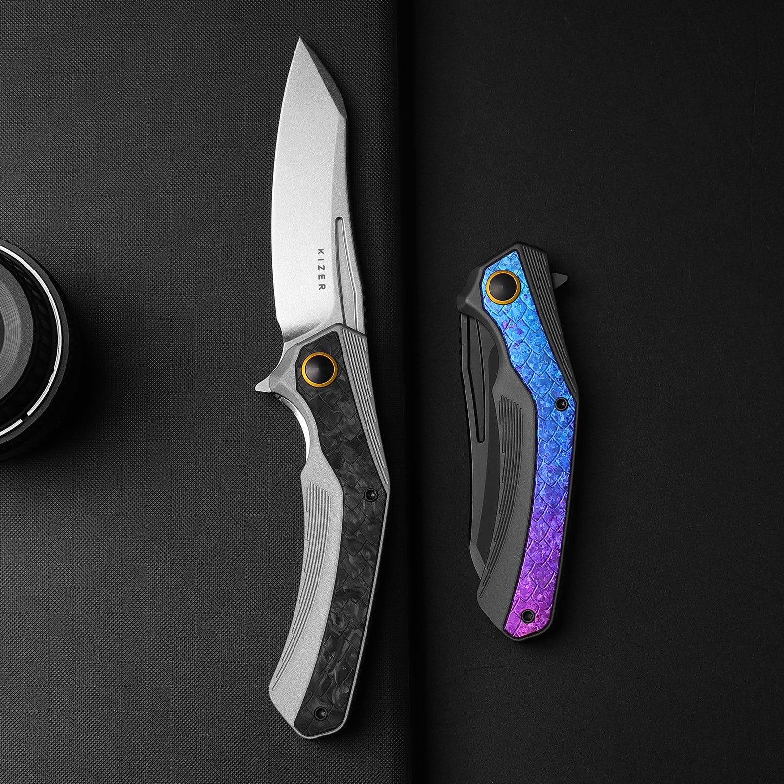 Draca | Flipper | S45VN | GID | Aluminum & Carbon Fiber | KizerB™ 4751A1