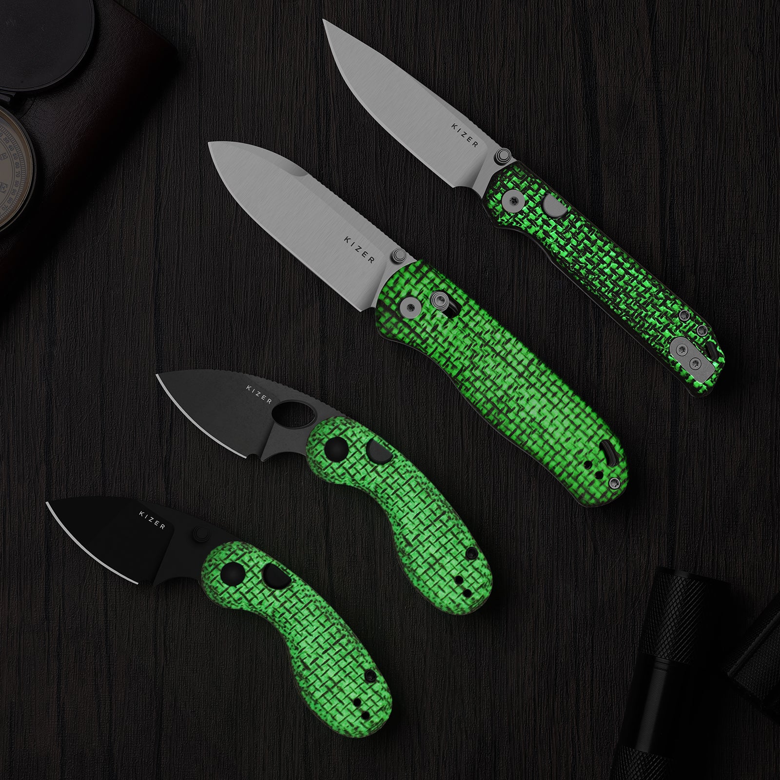 Drop Bear® | GID Canvas Micarta Handle | Kizer Clutch Lock™ | Nitro-V | KizerV™ 3619A19