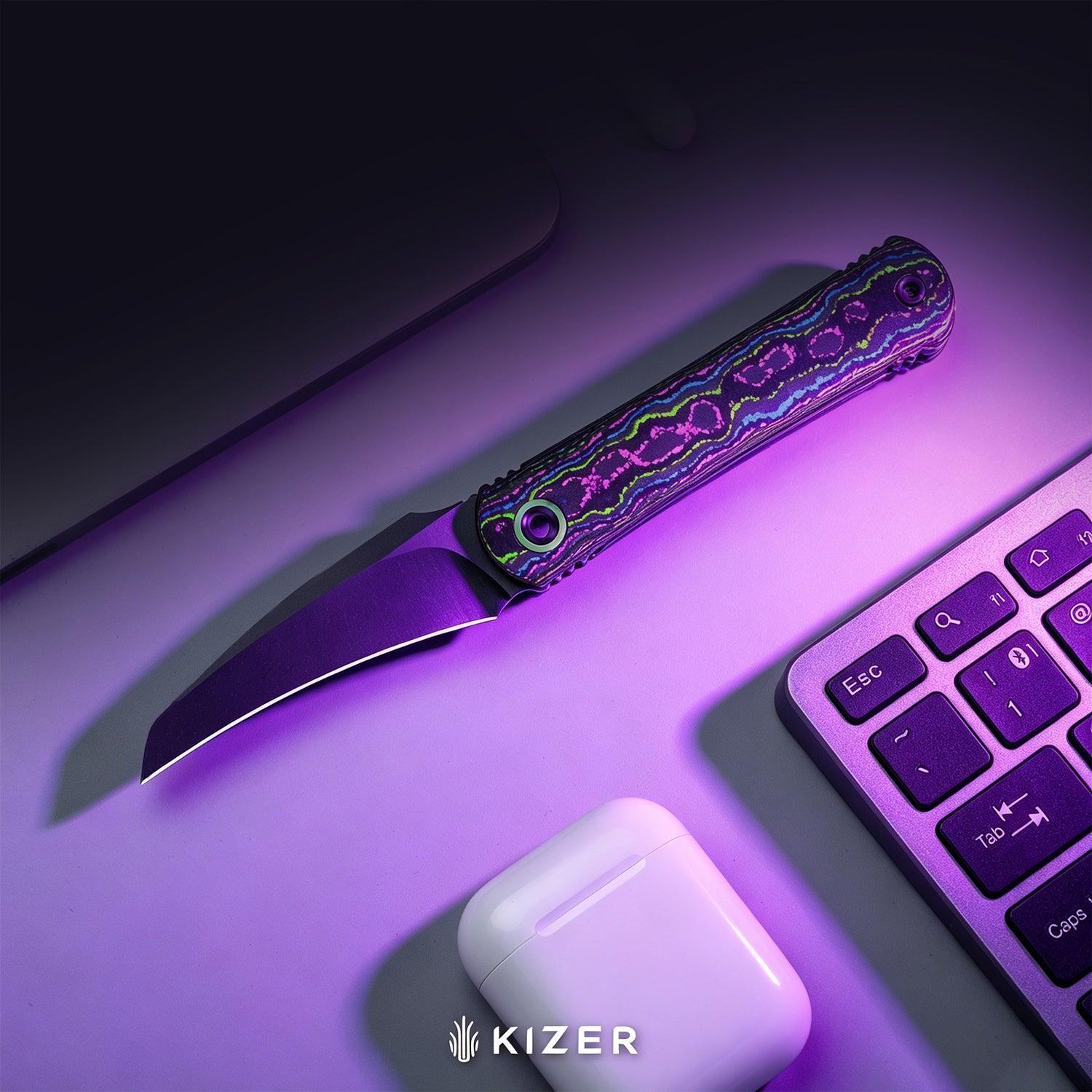Feist 3 | CPM S90V + Matte DLC Ultra | Reverse Tanto | Titanium (Matte DLC Ultra) & Carbon Fiber | KizerX® 3499.3A1