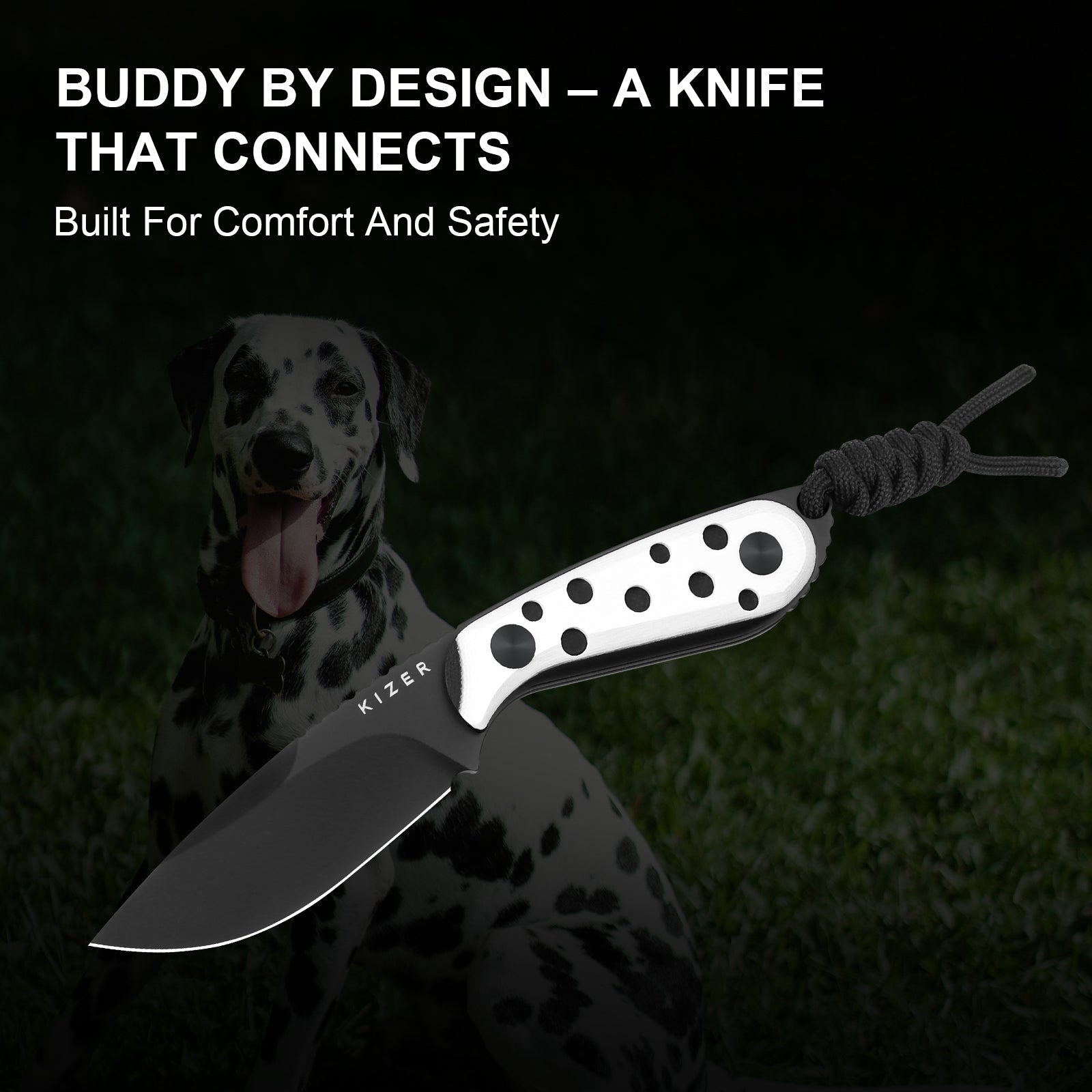 BUDDY | Nitro-V | Black & White G10 | KizerV™ 1081A3