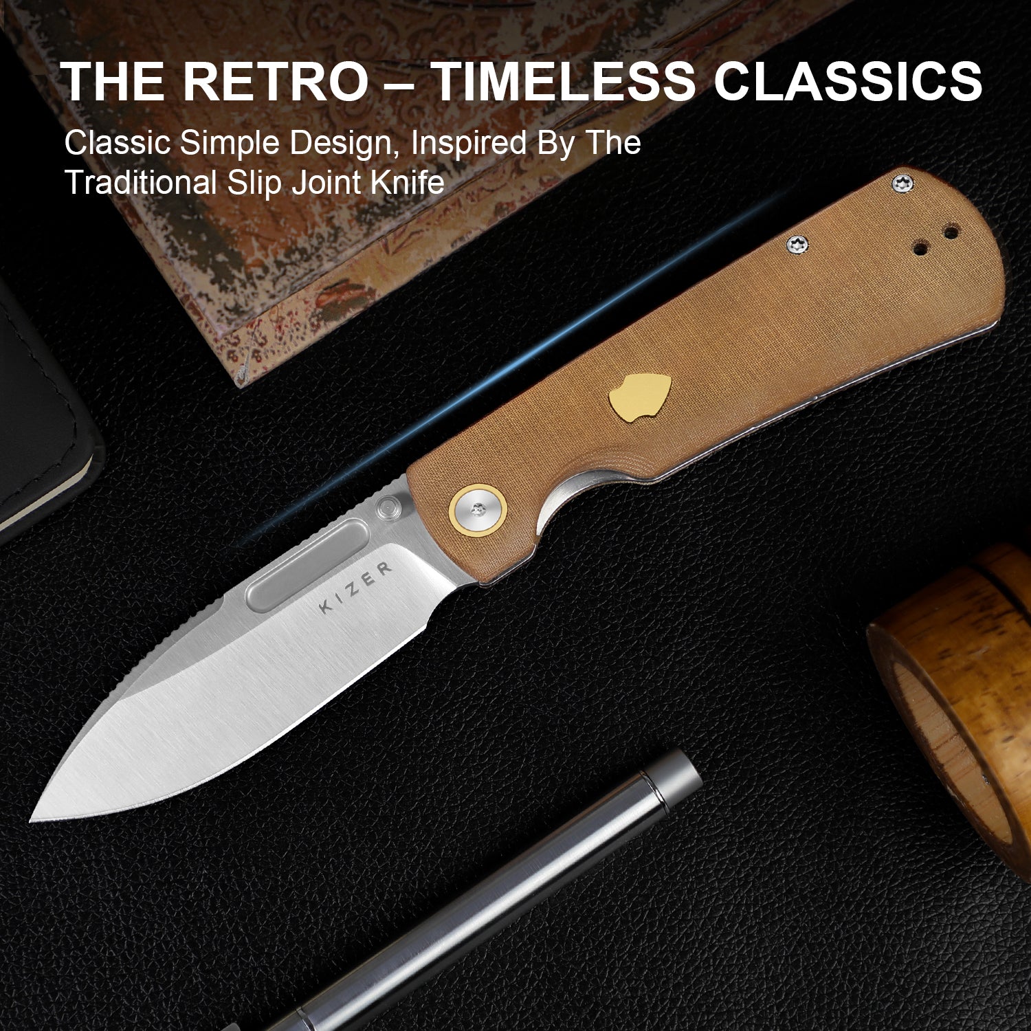 Retro | Nitro-V | Micarta & Brass | KizerV™ 4726A1