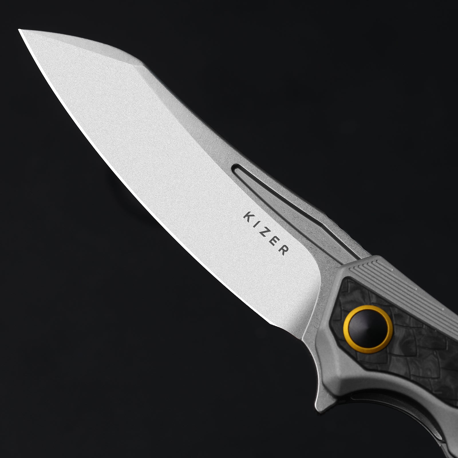 Draca | Flipper | S45VN | Aluminum & Crystallized Titanium | KizerB™ 4751A2