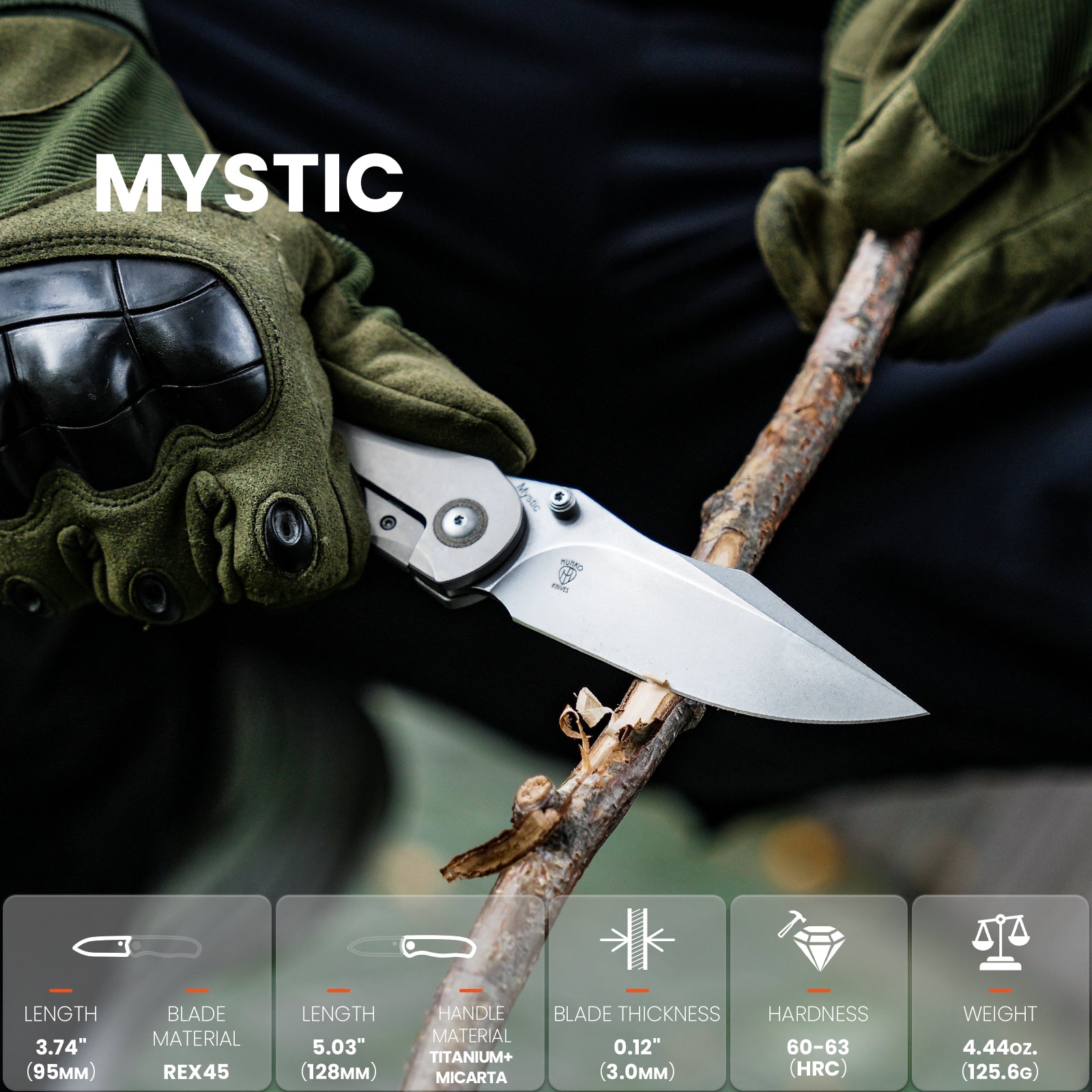 Mystic | Rex45 | Titanium+Micarta | Ki4636A1