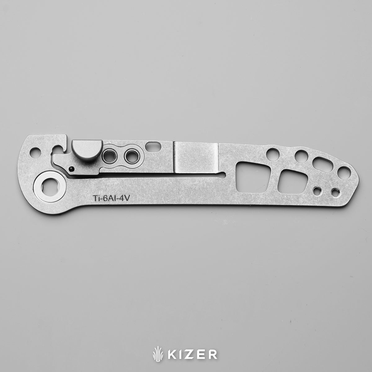 Drop Bear 292 AirTi | Kizer Button Liner Lock™ | M390 + Gray PVD Coating | Black Milled Aluminum | KizerB™ 3619.292BD3