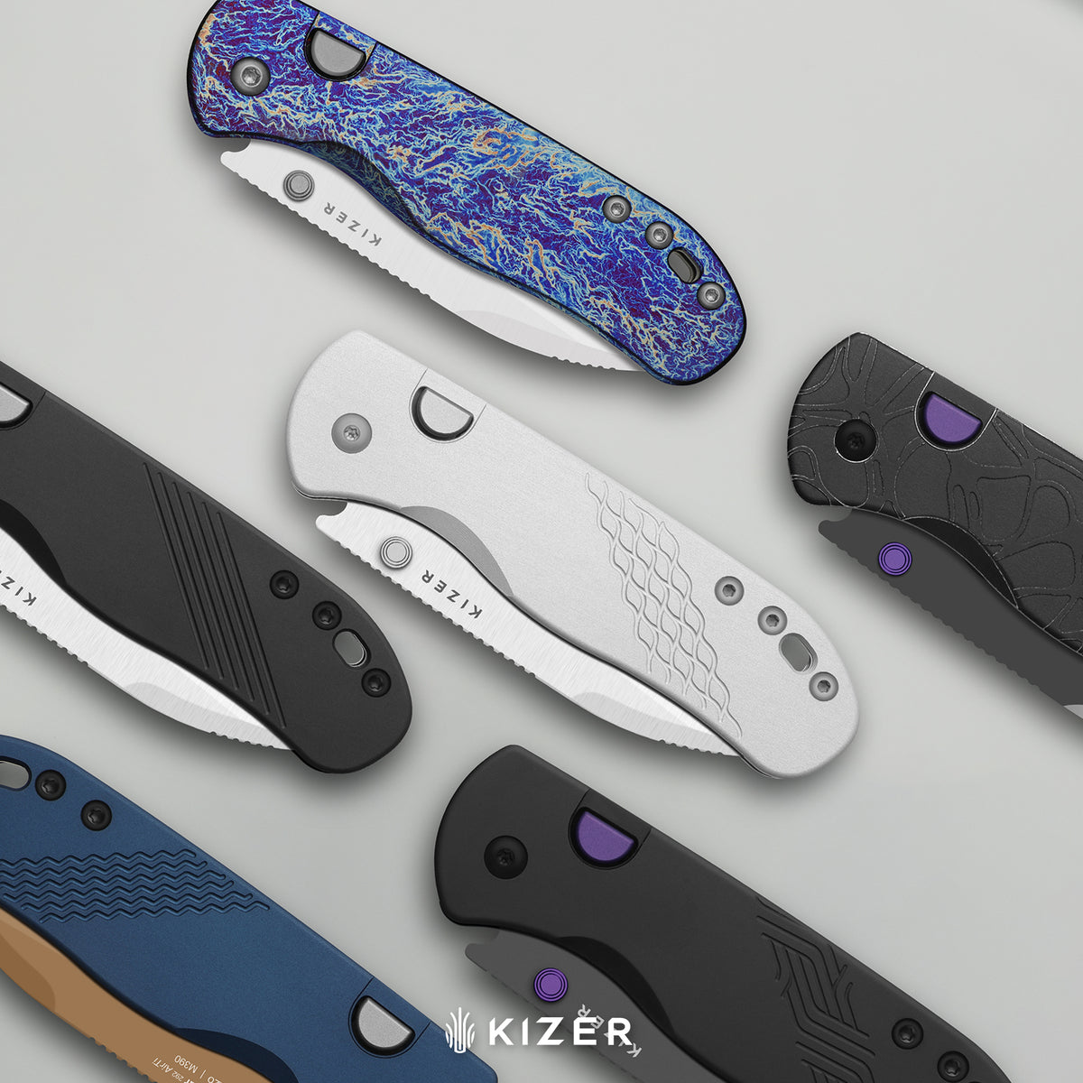 Drop Bear 292 AirTi | Kizer Button Liner Lock™ | M390 + Gray PVD Coating | Black Milled Aluminum | KizerB™ 3619.292BD3