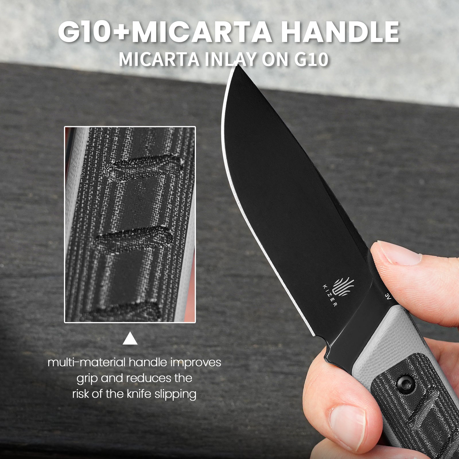 Smolt | 3V | G10+Micarta | KizerV™ 1063A1