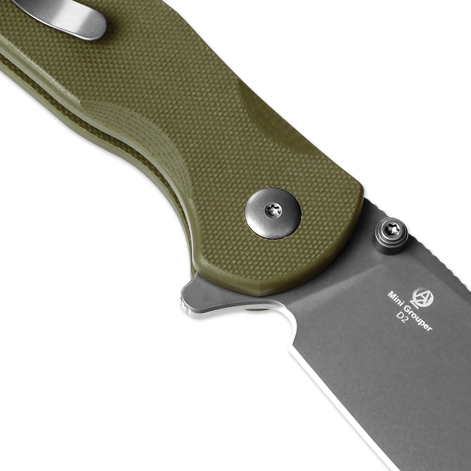Mini Grouper | D2 | Olive Green G10 | KizerV™ 3669A3