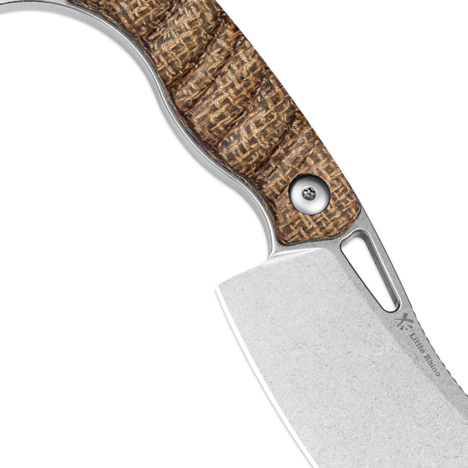 Little Rhino | AEB-L | Burlap Micarta | KizerV™ 1065A4