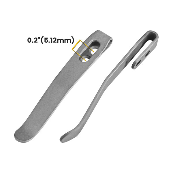 Kizer Sand Blasting Pocket Clip White Color with Screws for EDC Knife KS302