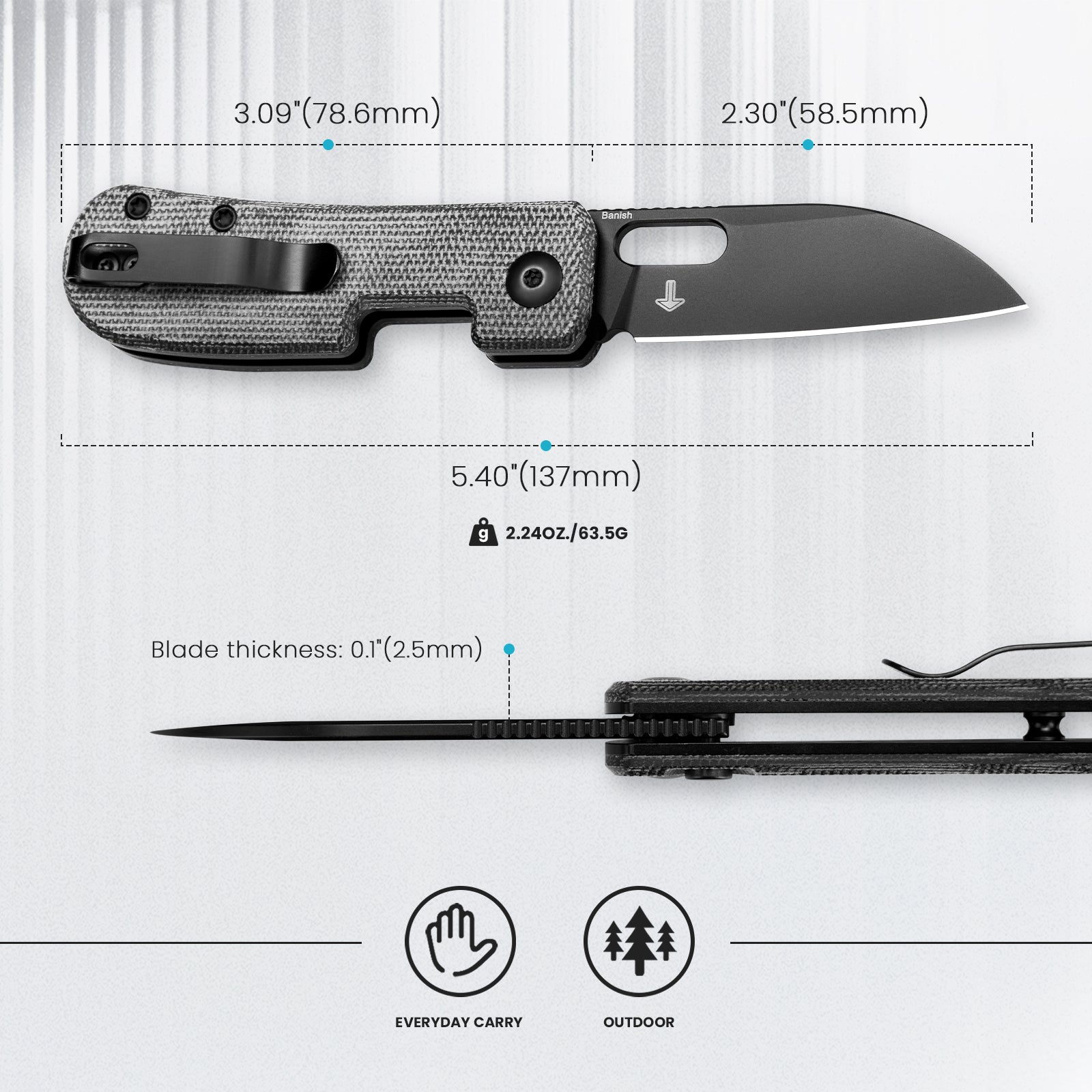 Banish | 154CM | Micarta | KizerV™ 2676C1