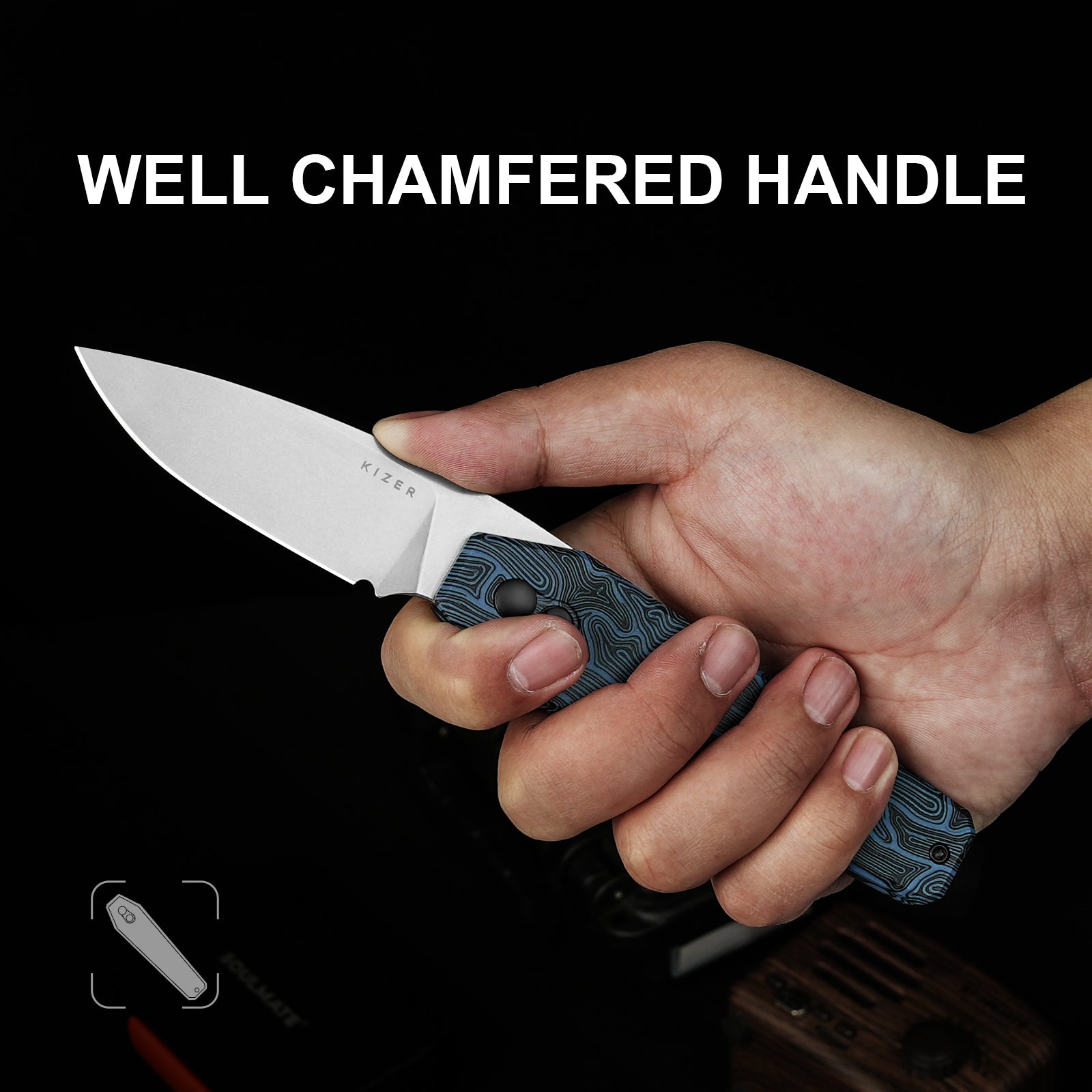 Tomb | Nitro-V | Damascus G10(BL & BK) | KizerV™ 3692A3