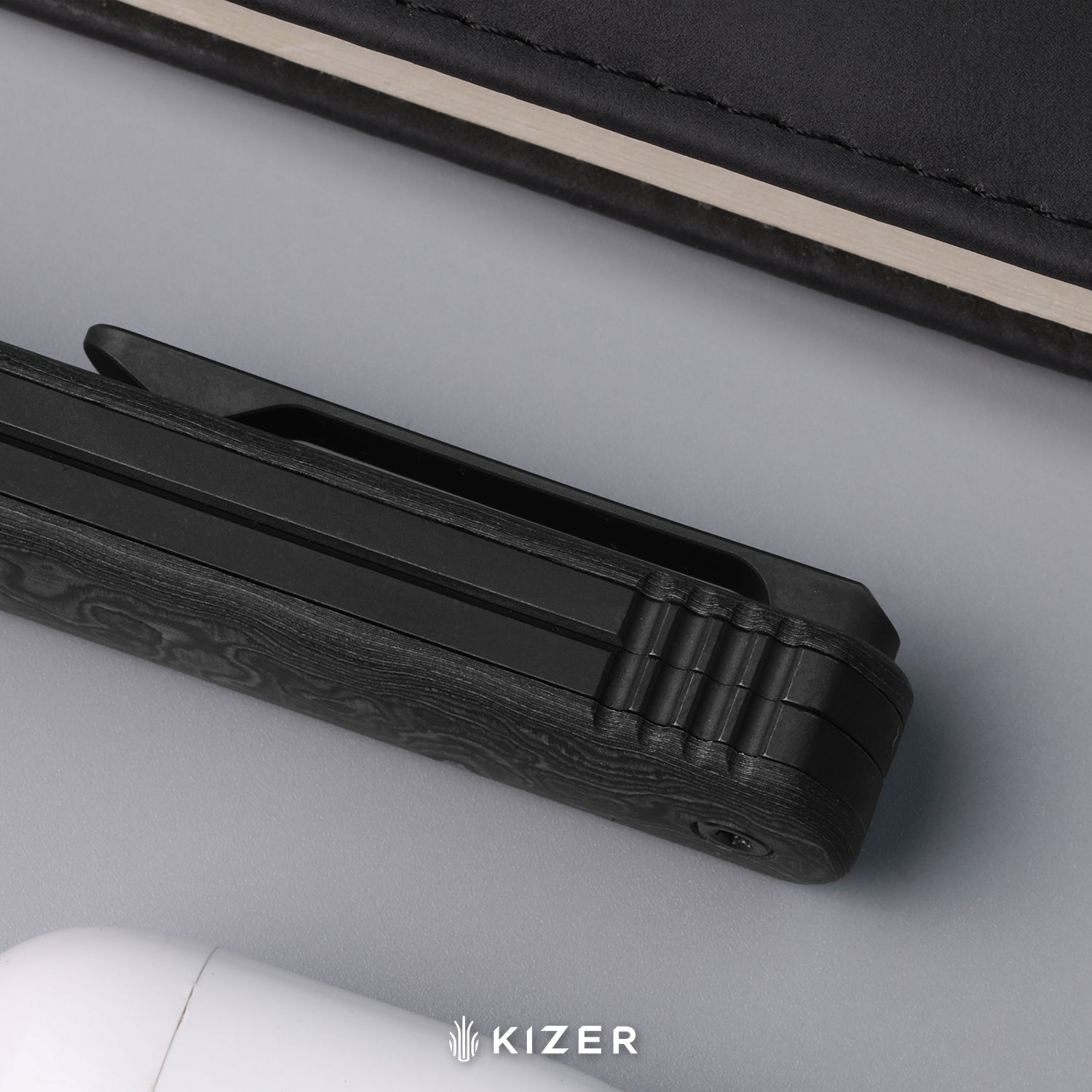 Feist 3 | CPM S90V + Polished DLC Ultra | Titanium (Matte DLC Ultra) & KizerNova™ Quartz | Reverse Tanto | KizerX™ 3499.3A4