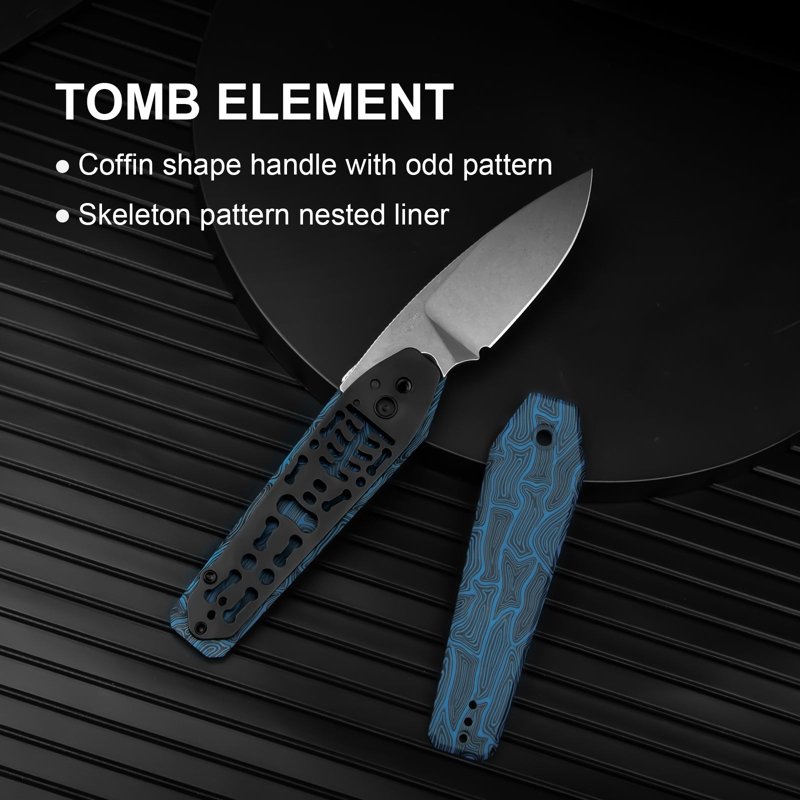 Tomb | Nitro-V | Damascus G10(BL & BK) | KizerV™ 3692A3
