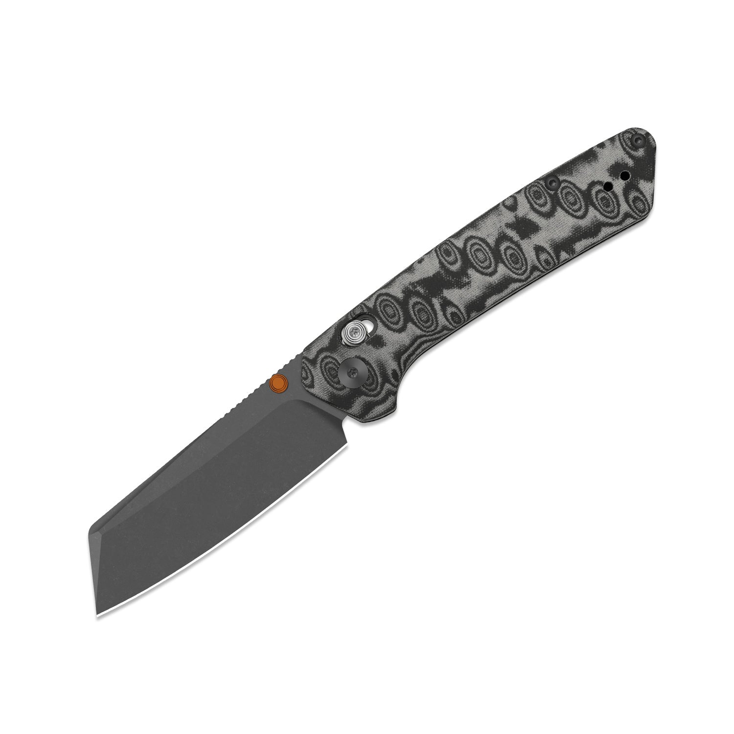 Madrac CL AirTi | Kizer Clutch Lock™ | M390 | vortex pattern micarta | Gray PVD Coating & Stonewashed | KizerB™ 3693ACS4