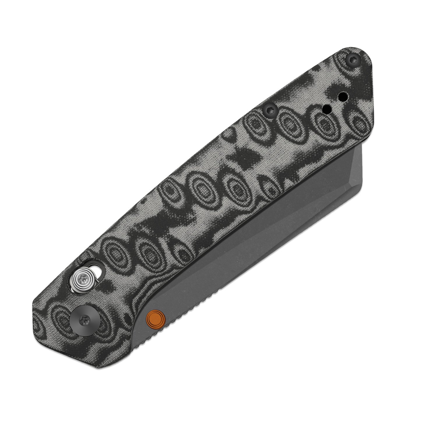 Madrac CL AirTi | Kizer Clutch Lock™ | M390 | vortex pattern micarta | Gray PVD Coating & Stonewashed | KizerB™ 3693ACS4