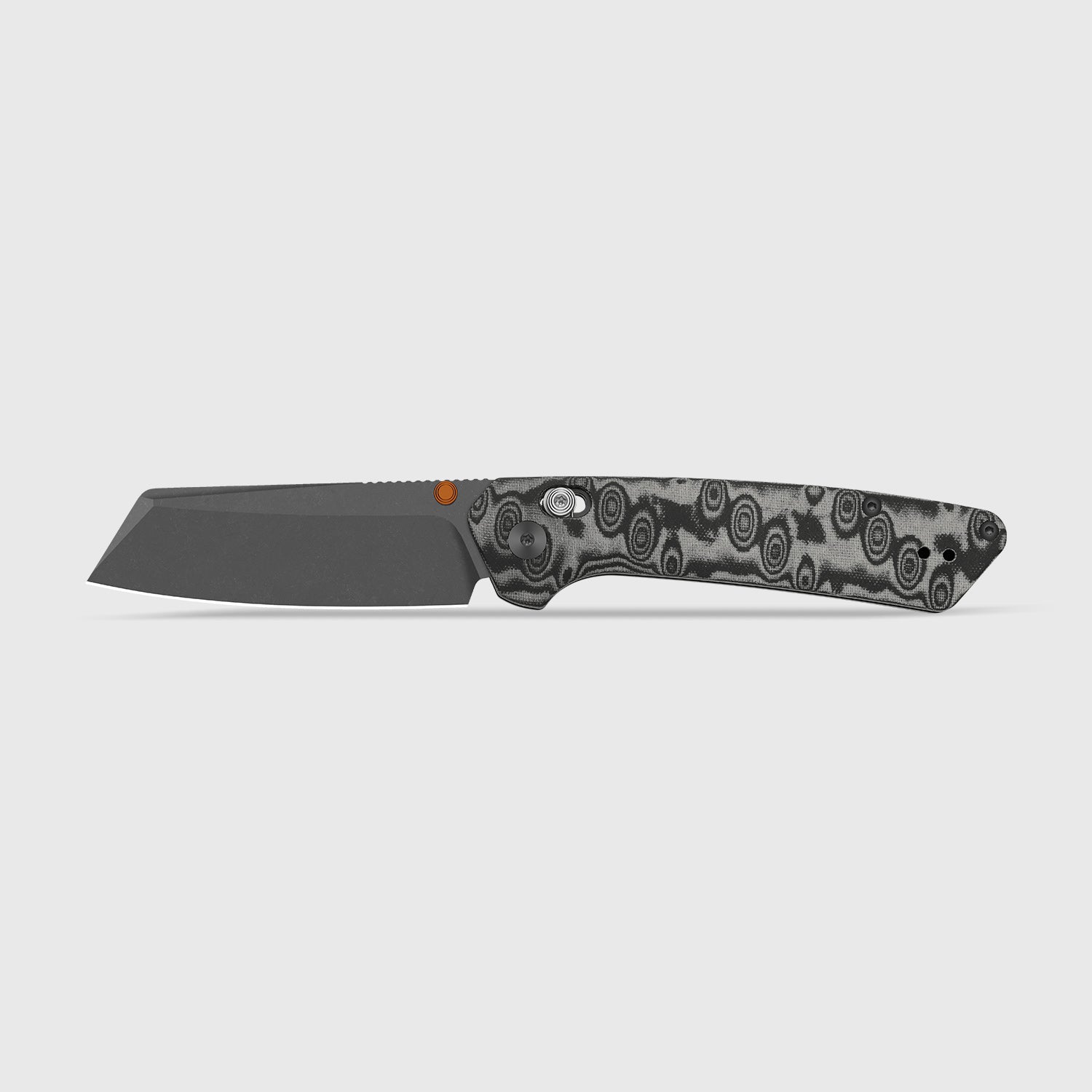 Madrac CL AirTi | Kizer Clutch Lock™ | M390 | vortex pattern micarta | Gray PVD Coating & Stonewashed | KizerB™ 3693ACS4