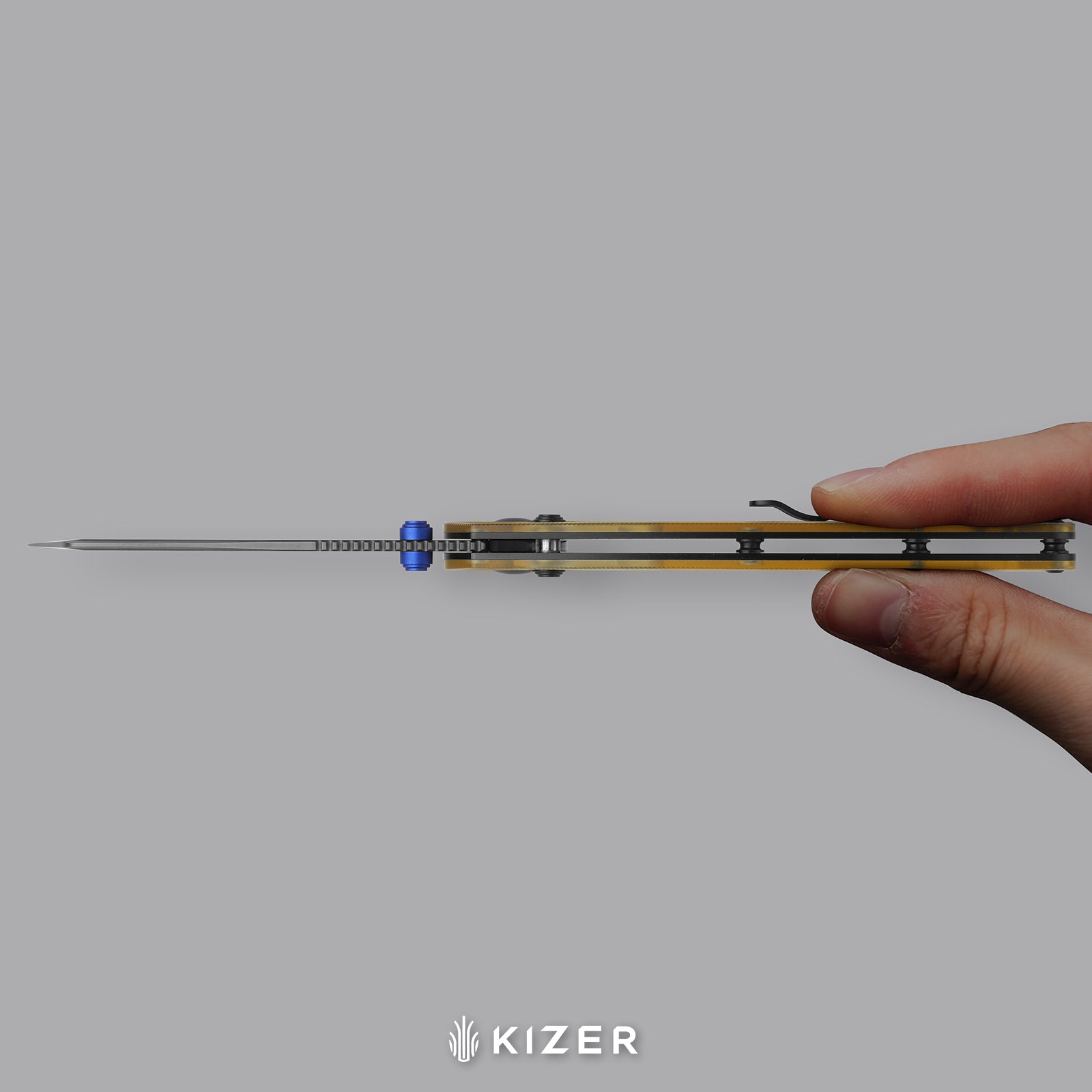Madrac CL AirTi | Kizer Clutch Lock™ | M390 | Crystallized Titanium | Satin | KizerB™ 3693ACS2