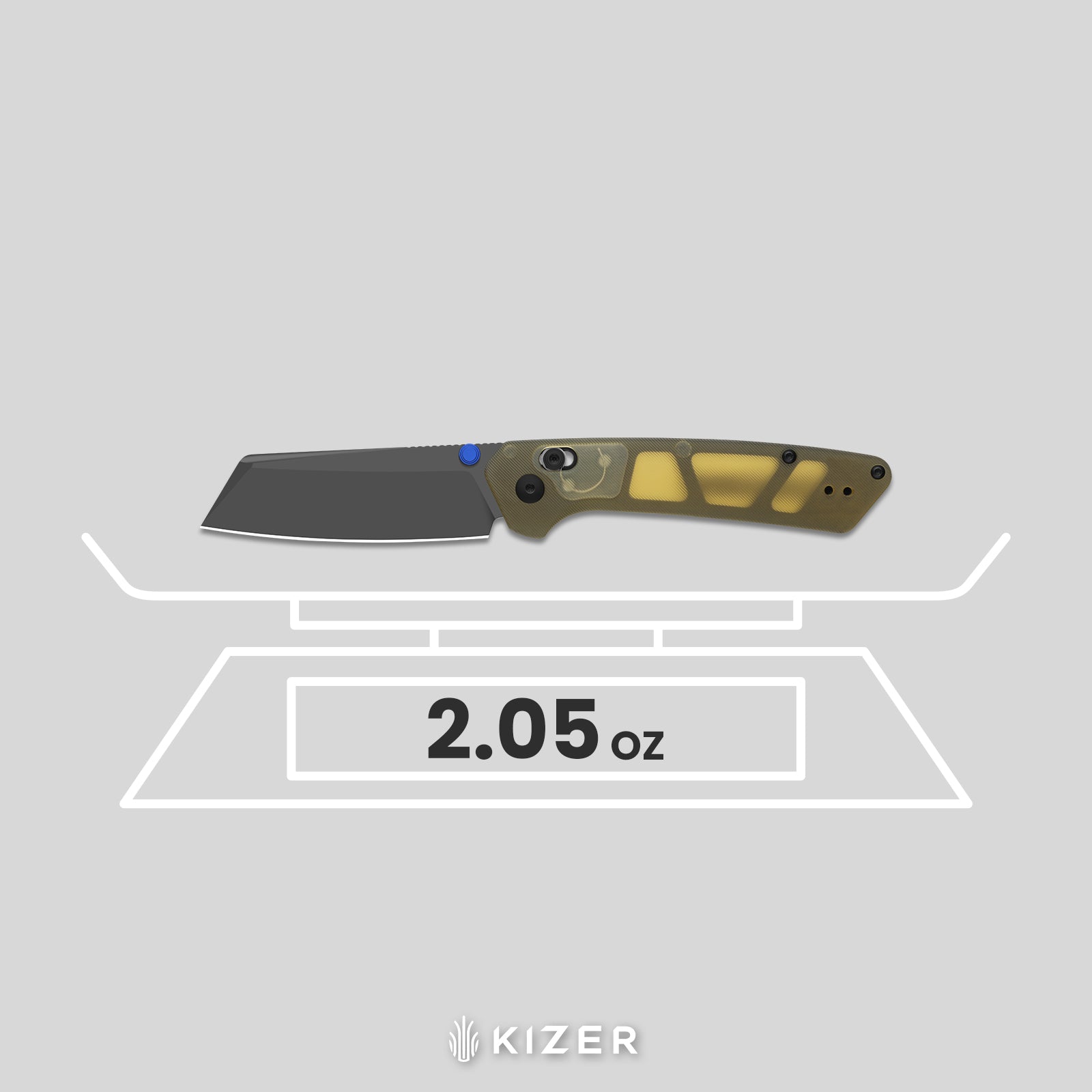 Madrac CL AirTi | Kizer Clutch Lock™ | M390 | Crystallized Titanium | Satin | KizerB™ 3693ACS2