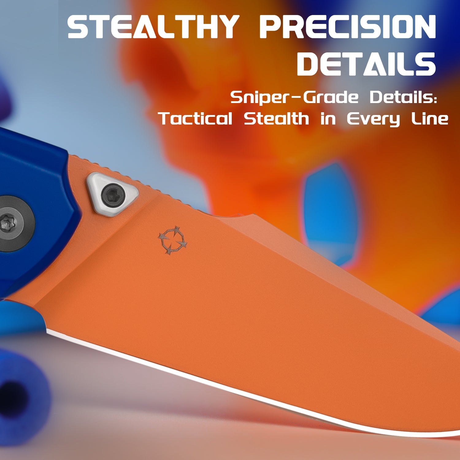 Feweed | S35VN | Blue & Orange Handle | KizerB™ 3694A8
