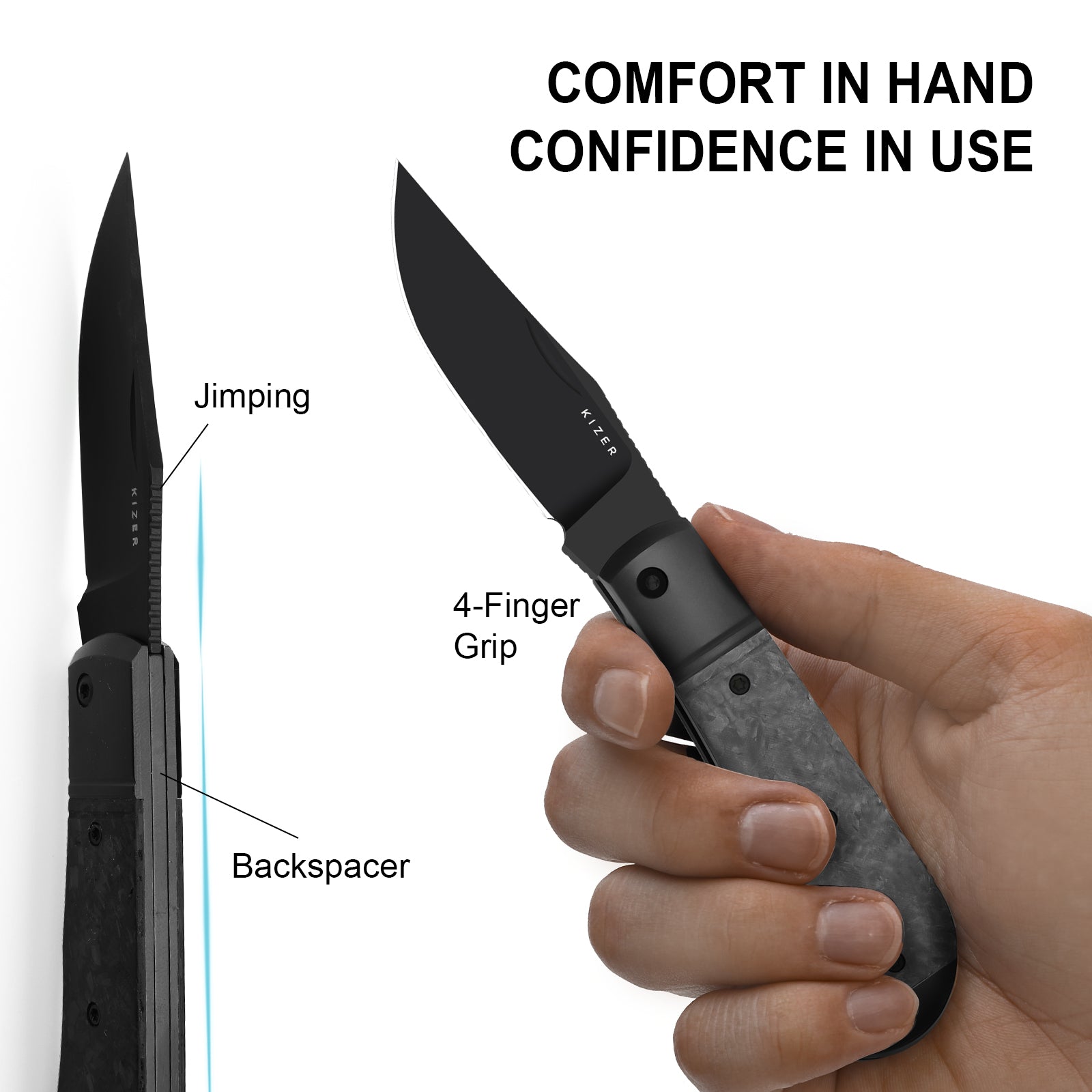 Trestle | S45VN | Titanium & Carbon Fiber | KizerB™ 3761A1