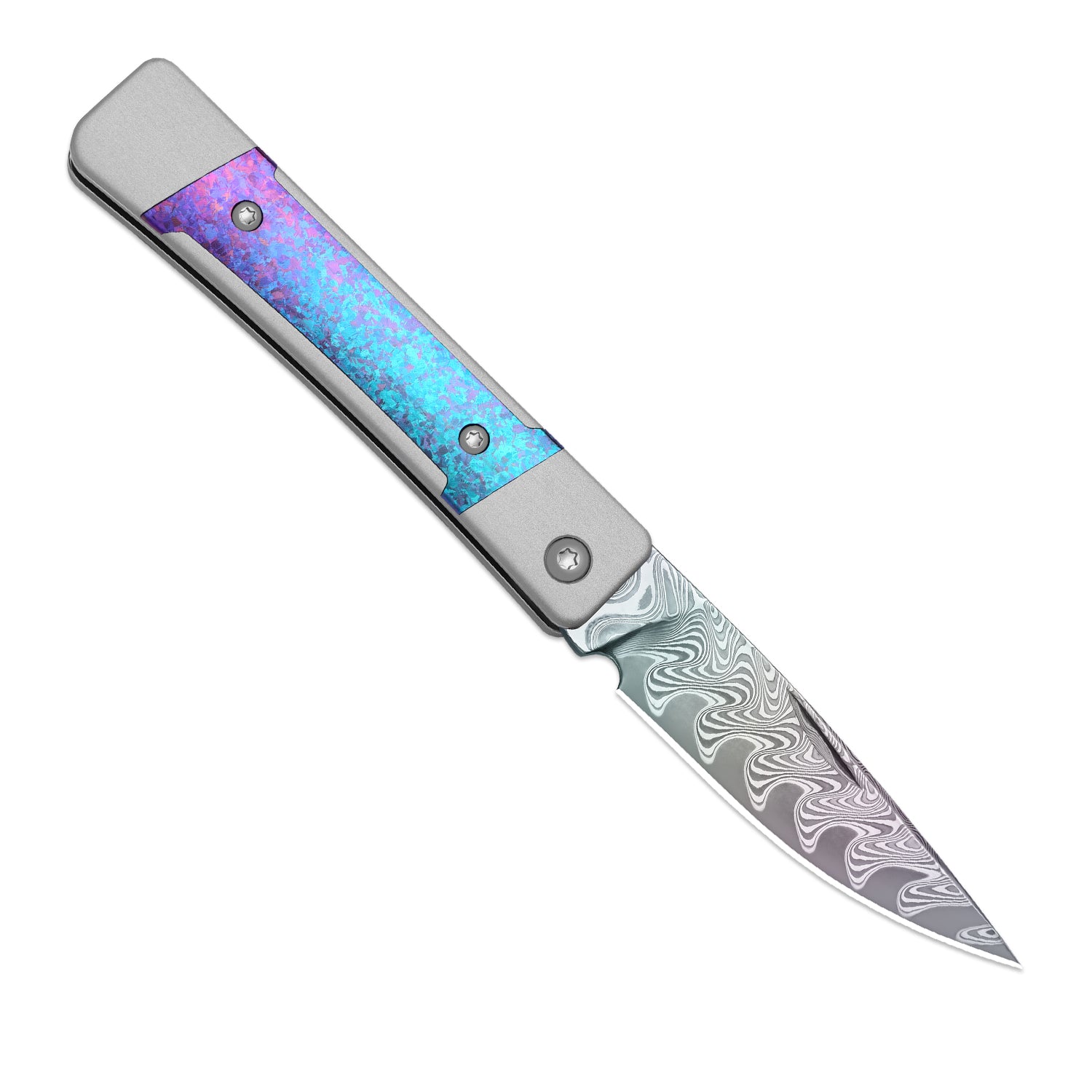 Little Grand | Damascus | Aluminum & Crystallized Titanium | KizerB™ 2670A4 | Limited