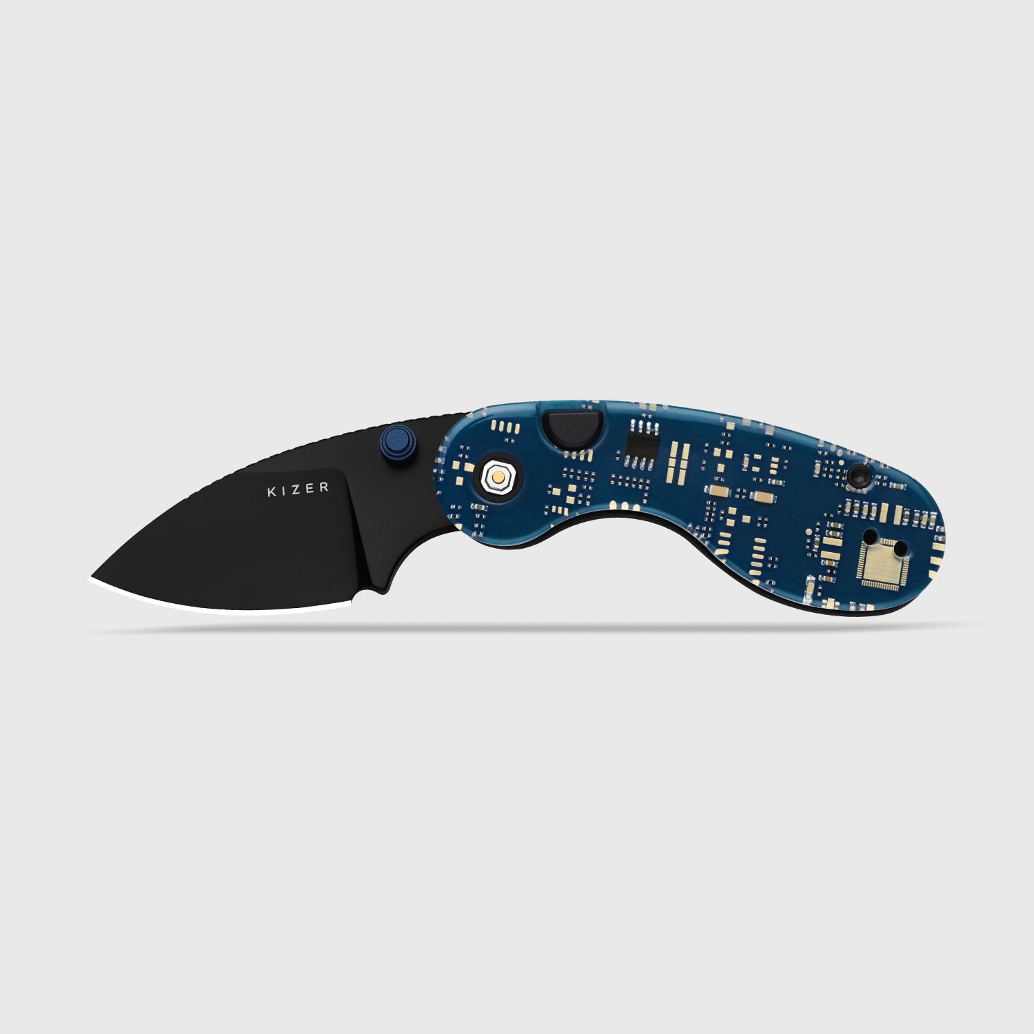 Microbe™ PCB | Kizer Button Liner Lock™ | CPM Rex45 | Resin & PCB | Black PVD Coating | KizerB™ 2742BDA2