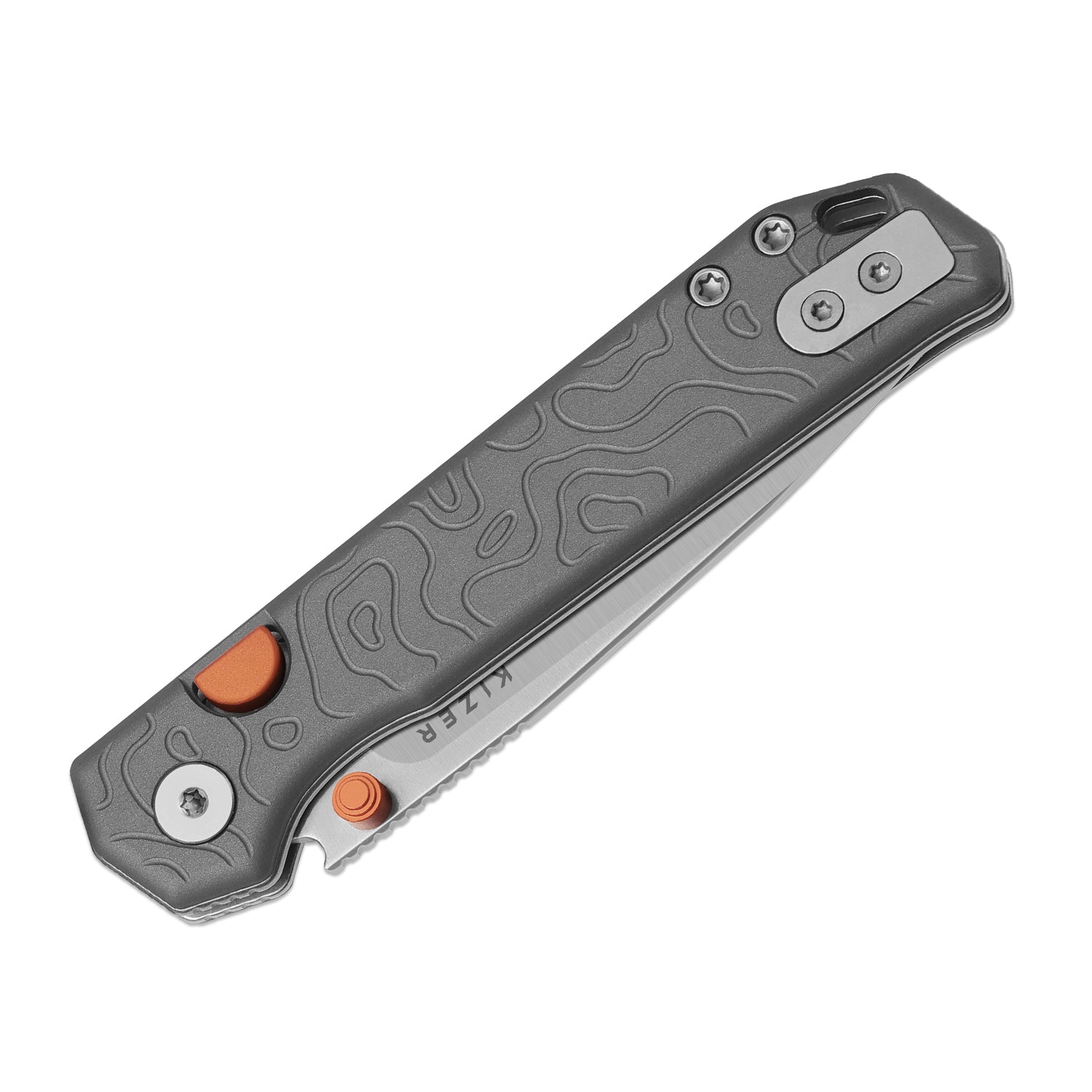 Begleiter 2.9 | Kizer Button Liner Lock™ | Gray Aluminum | S35VN | KizerB™ 3458.2BDA1