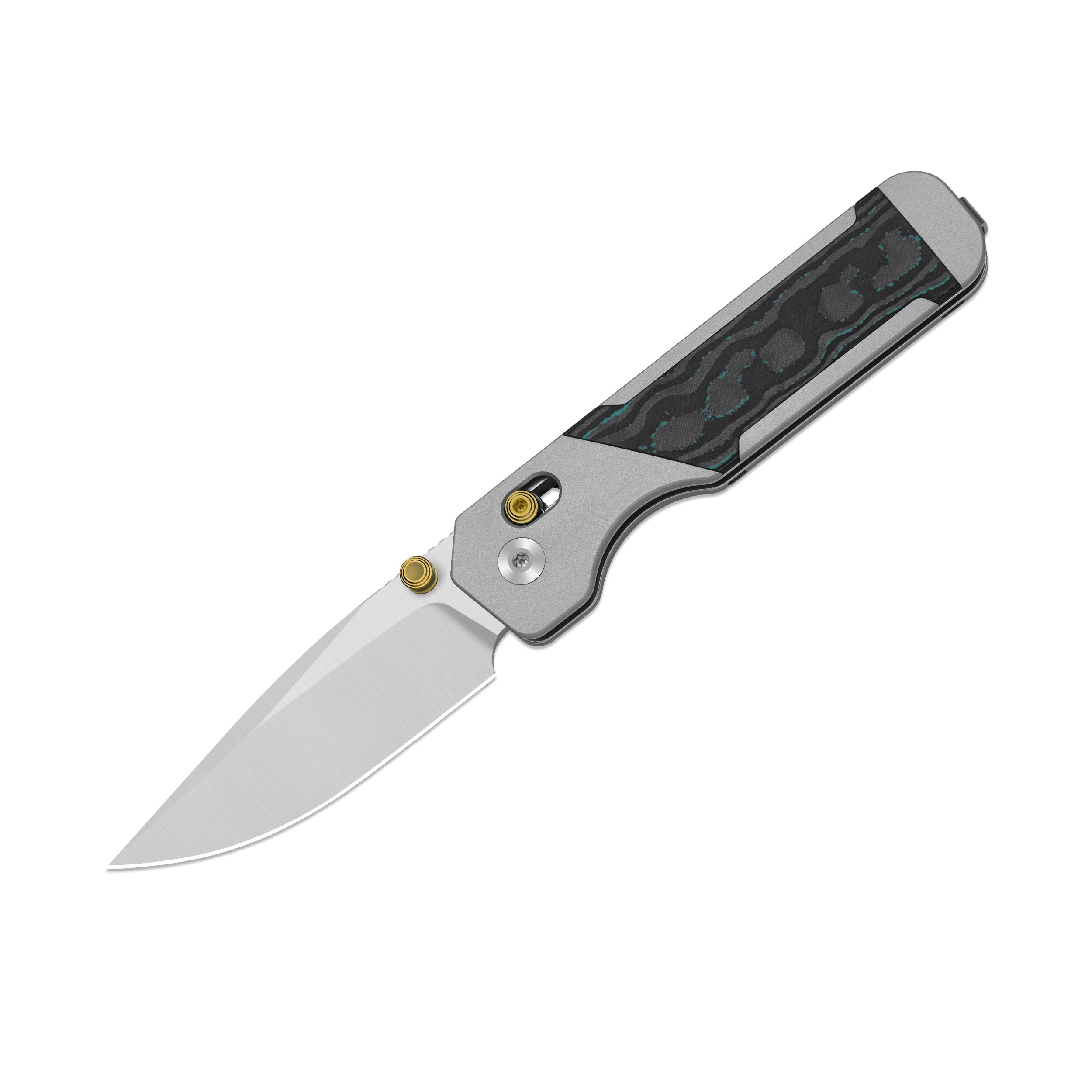 Militaw 315 KwikSwap™ | Kizer Clutch Lock™ | Elmax + Satin | Aluminum & Shipwreck CamoCarbon | KizerB™ 3634.31CDA2