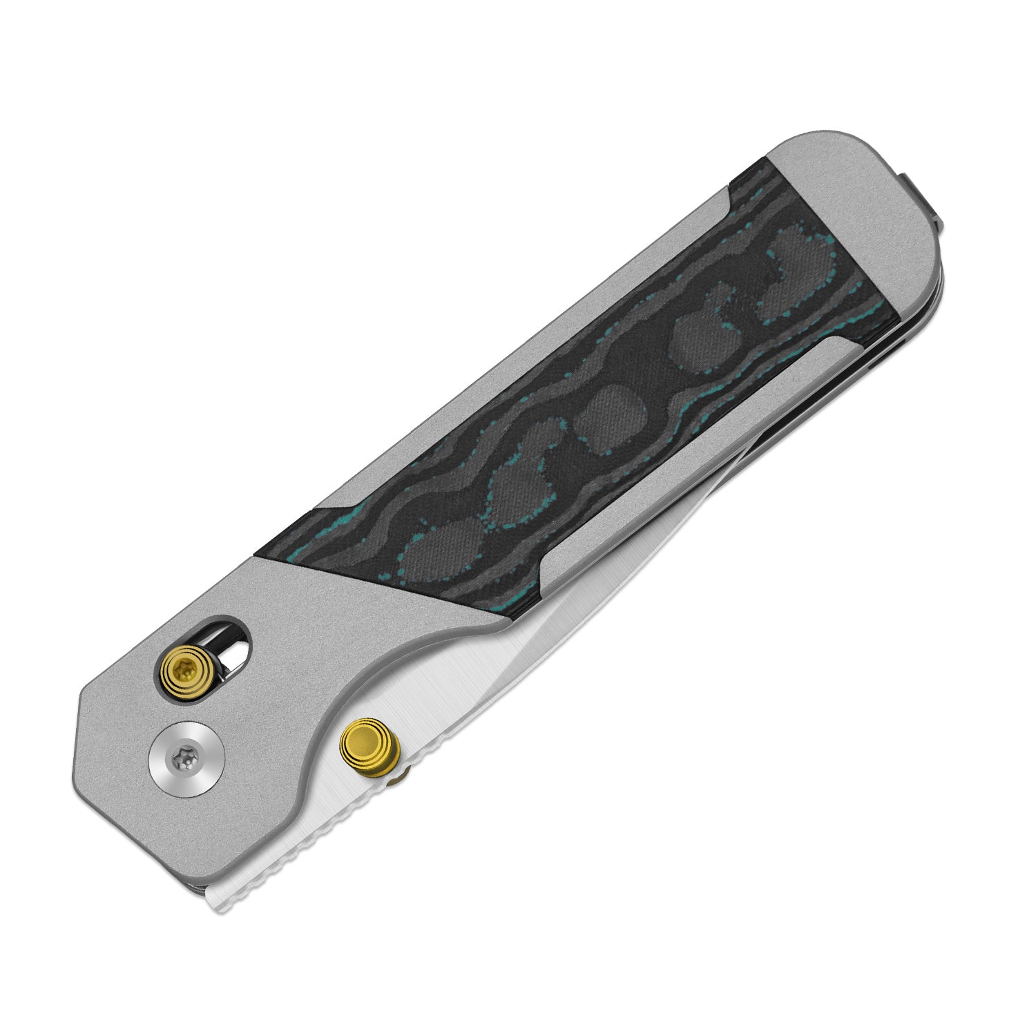 Militaw 315 KwikSwap™ | Kizer Clutch Lock™ | Elmax + Satin | Aluminum & Shipwreck CamoCarbon | KizerB™ 3634.31CDA2