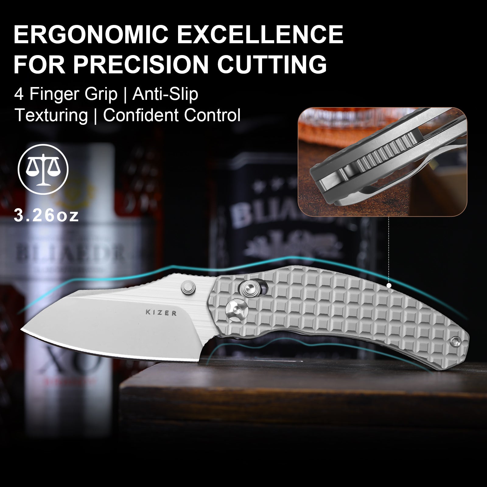 Mini Bulldog | S45VN | Titanium | KizerB™ 3672SA2