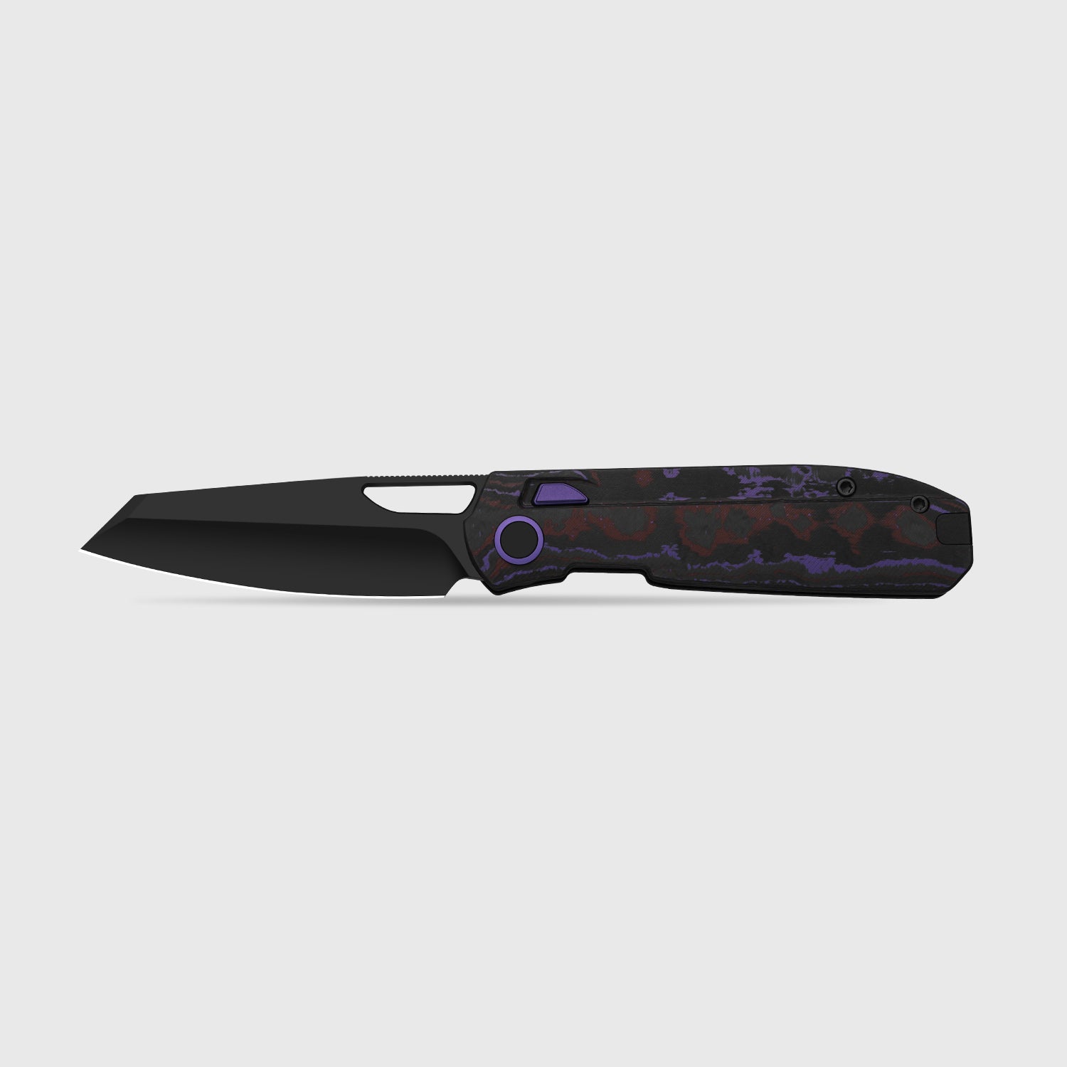 Mash | Kizer Button Liner Lock™ | M390 + Matte DLC Ultra + Hollow Grind | FatCarbon Purple Haze | KizerB™ 3699BSA2