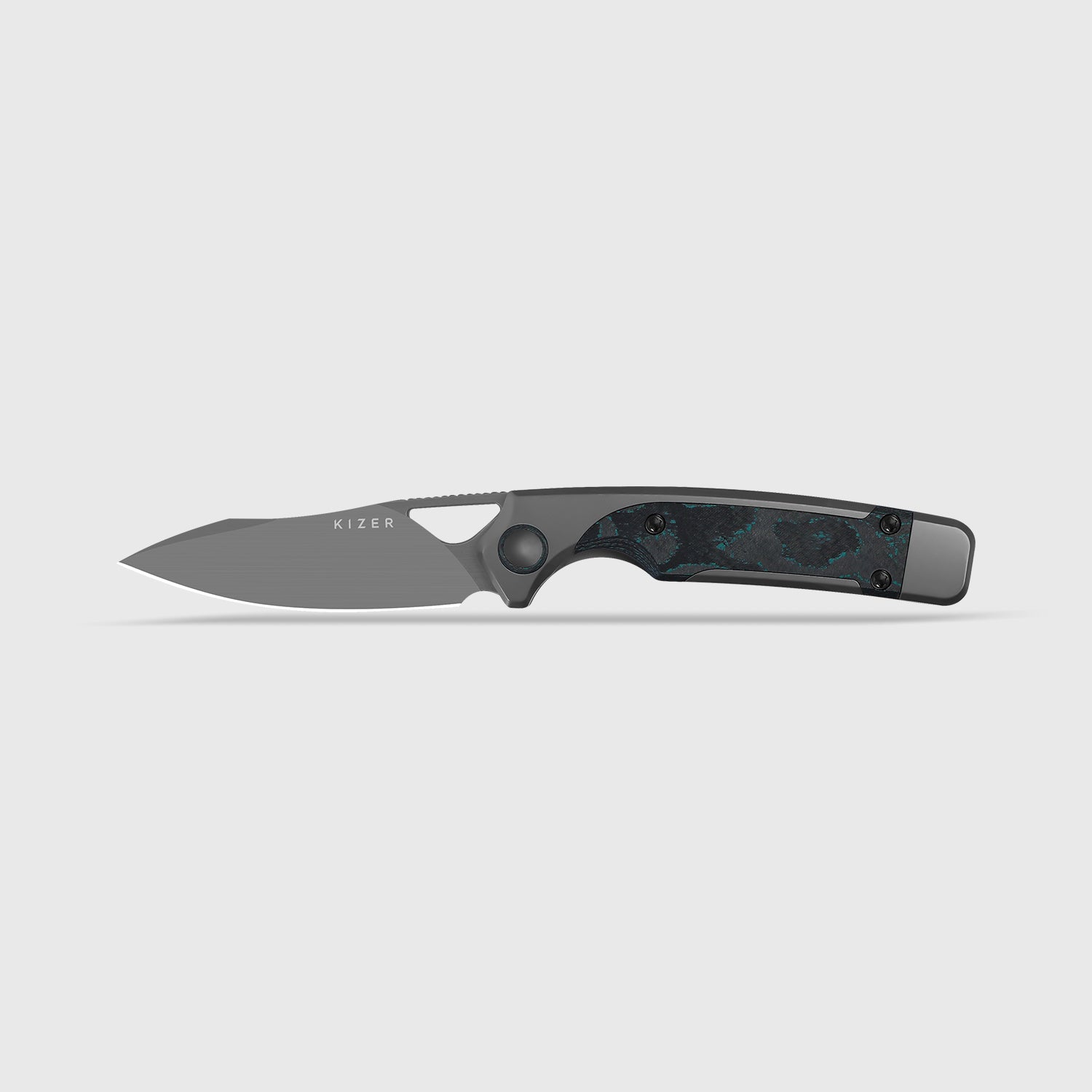 Ara | S45VN | Titanium & Camo Carbon Brittany Blue | KizerB™ 3729A2