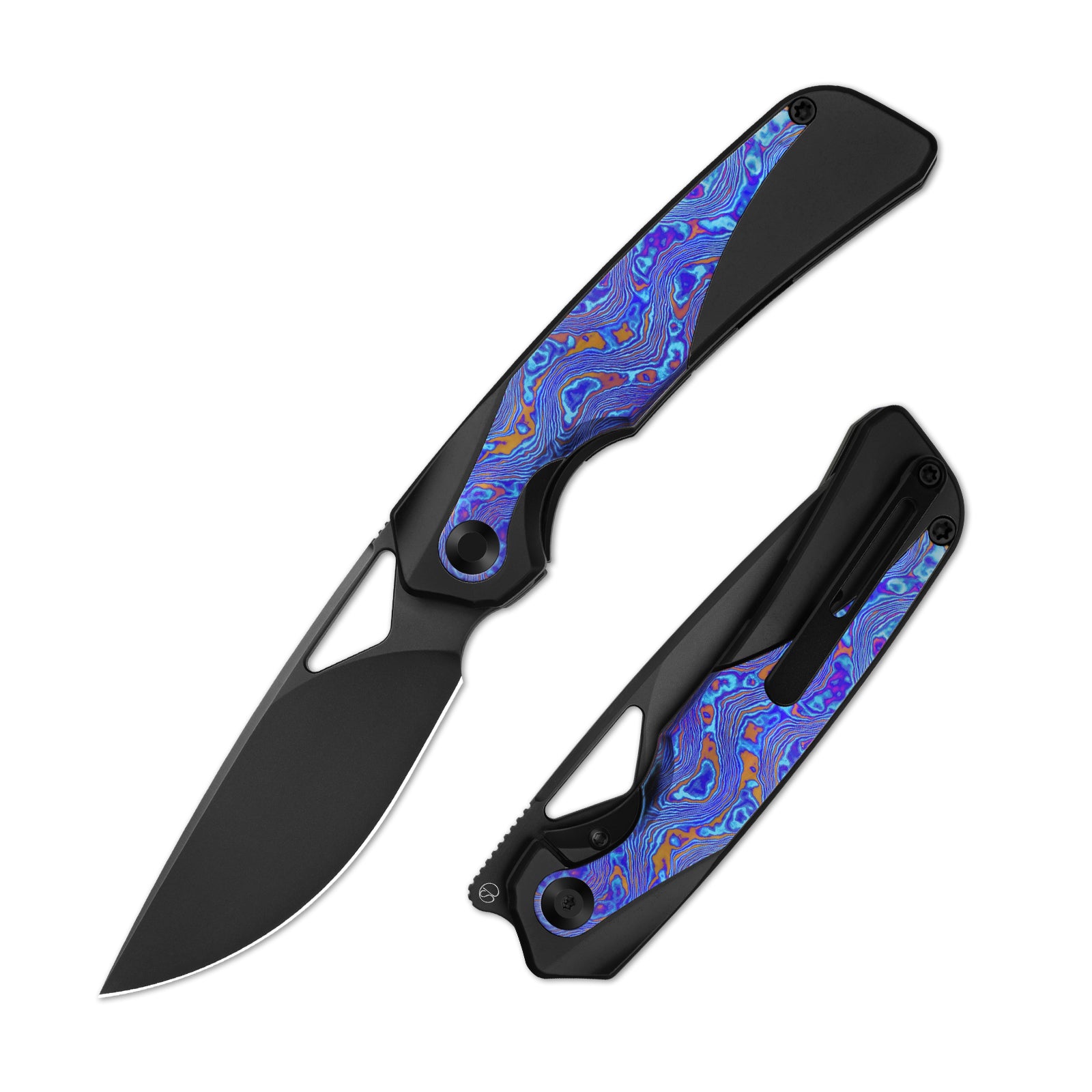 Topsail | S45VN | Titanium & Timascus | Matte DLC Ultra | Front Flipper | Ki3735A2