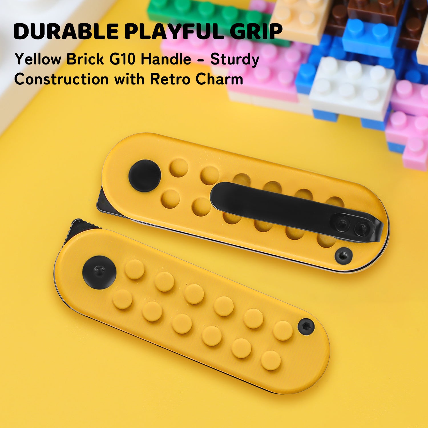 Mini Bay | 14C28N | Yellow Brick G10 Handle | KizerV™ 2583A1