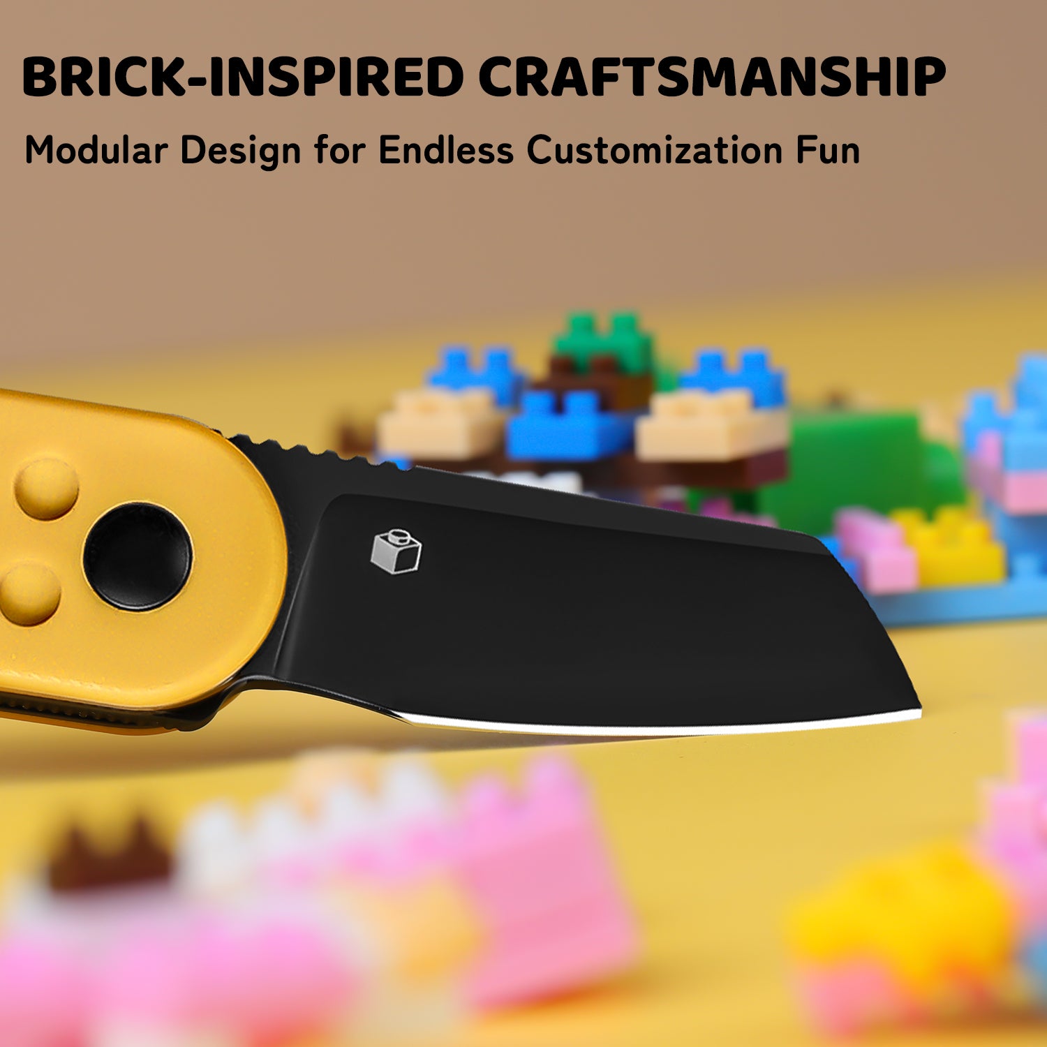 Mini Bay | 14C28N | Yellow Brick G10 Handle | KizerV™ 2583A1