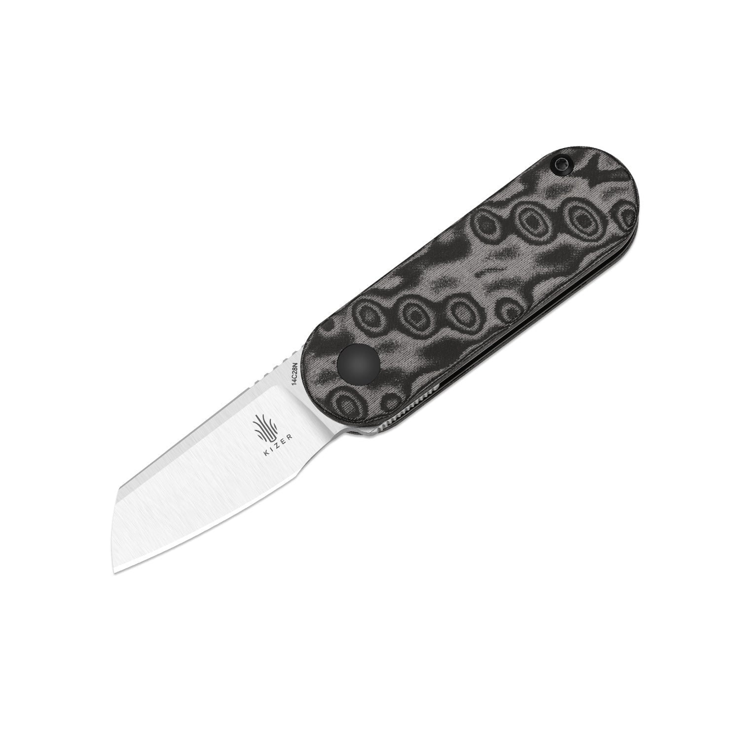 Mini Bay | 14C28N | Vortex Pattern Micarta | KizerV™ 2583A6