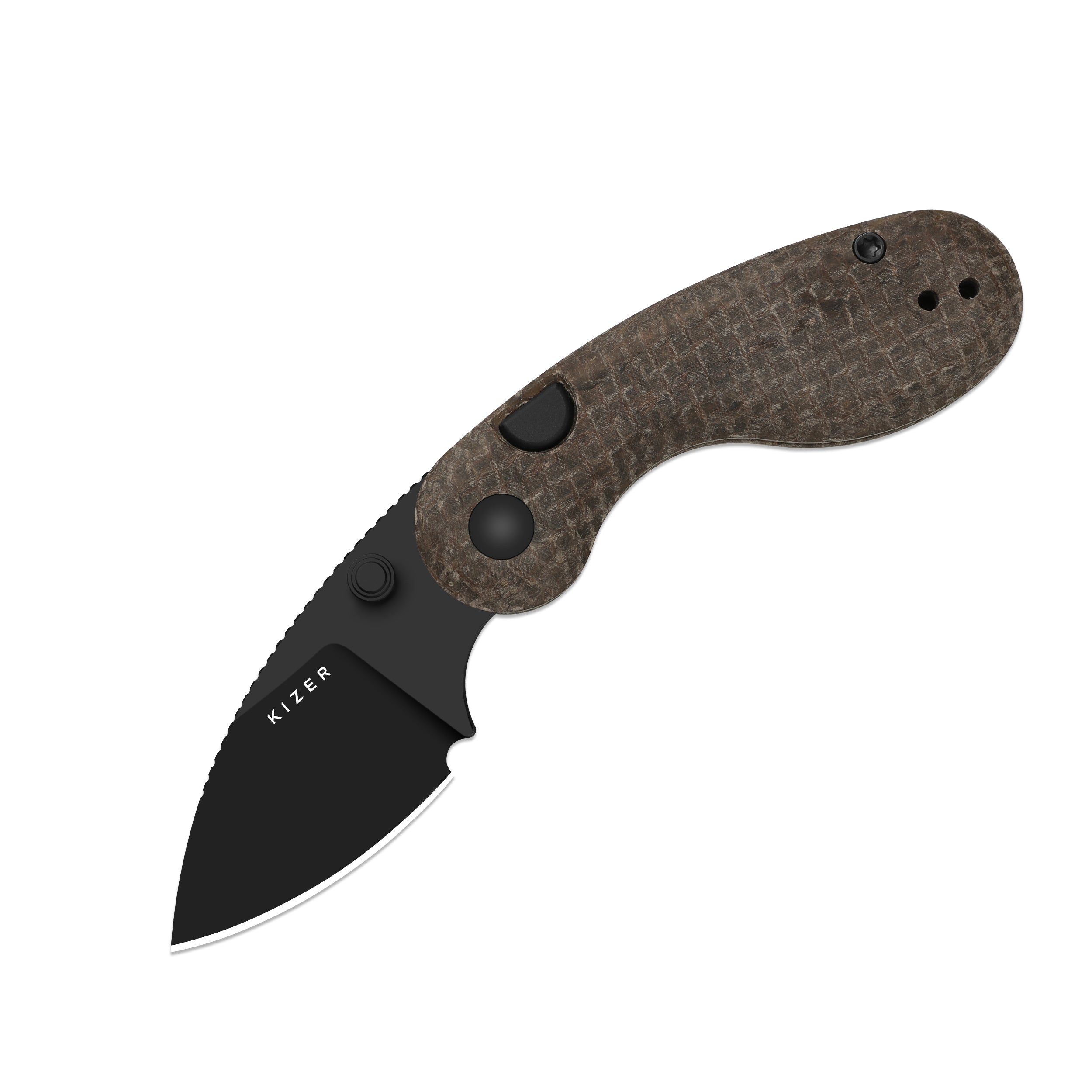 Microbe™ | GID Canvas Micarta Handle | Kizer Button Liner Lock™ | 14C28N |  KizerV™ 2742A10