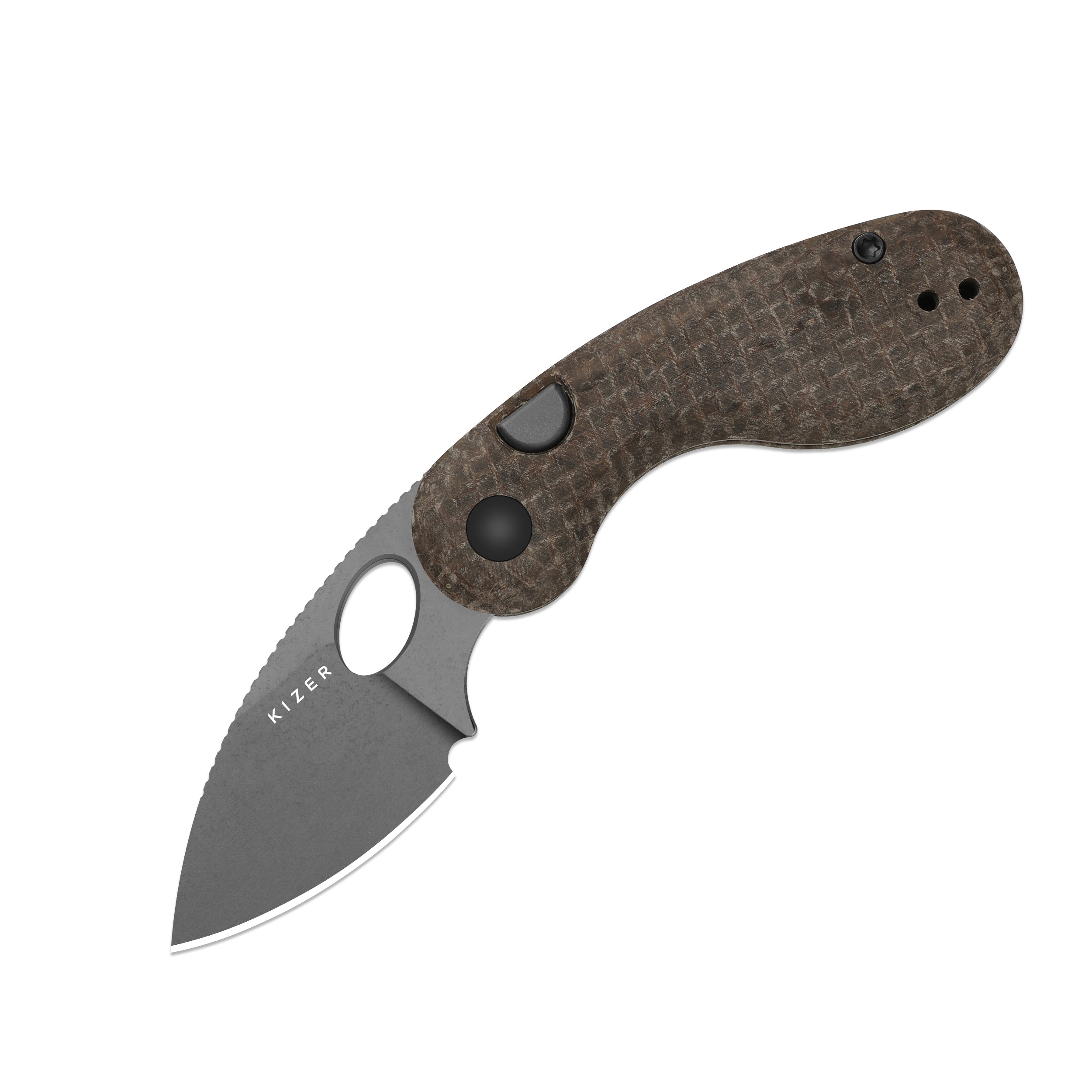 Microbe™ | GID Canvas Micarta Handle | Kizer Button Liner Lock™ | 14C28N |  KizerV™ 2742A9