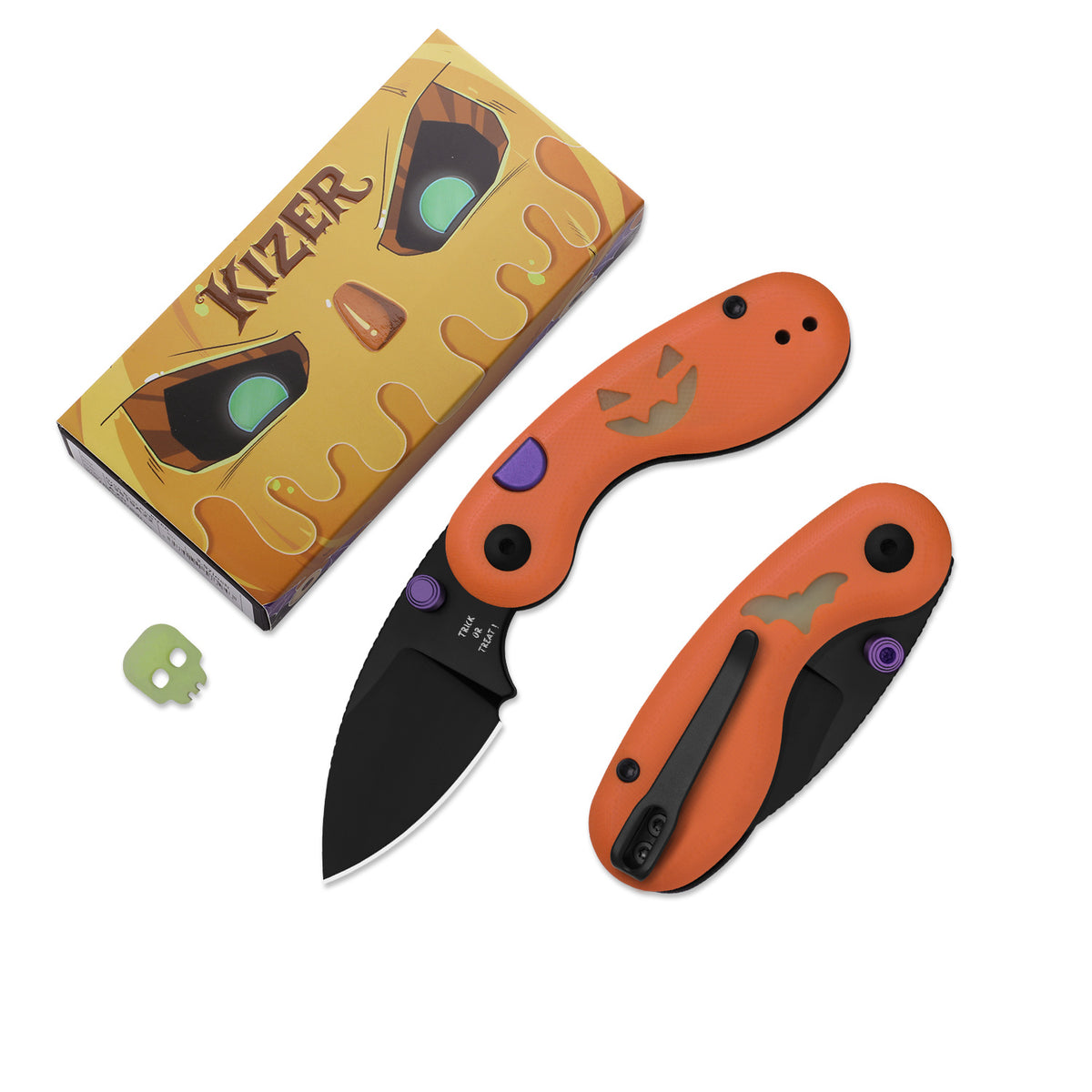Halloween | Microbe™ | 14C28N | Classic G10 Handle with GID G10 Inlays | KizerV™ 2742HW1 | Halloween Special Edition