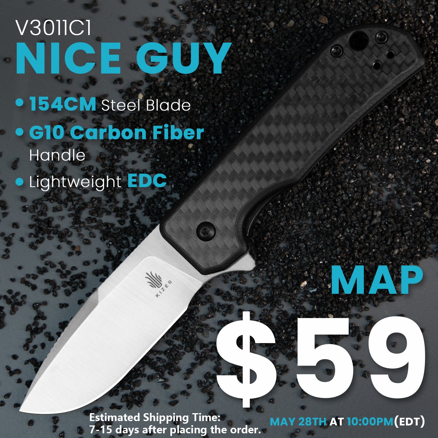 Nice Guy | 154CM | G10 Carbon Fiber | V3011C1