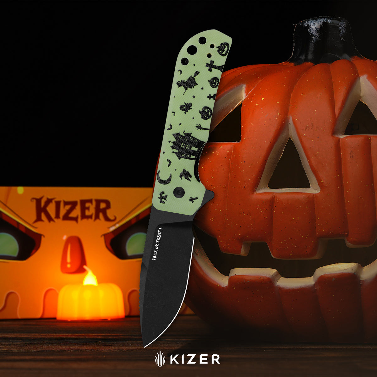 Halloween | Nice Guy | AEB-L | GID G10 Handle | KizerV™ 3011HW1 | Halloween Special Edition