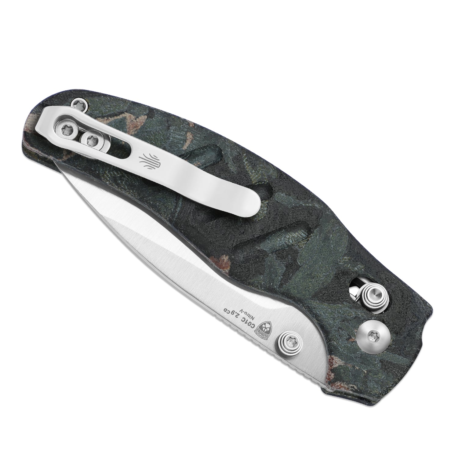 Sheepdog® C01C 2.9 CD | Current Micarta (Blue Burl Canvas) | Kizer Clutch Lock™ | Nitro-V | KizerV™ 3488.29CDA3