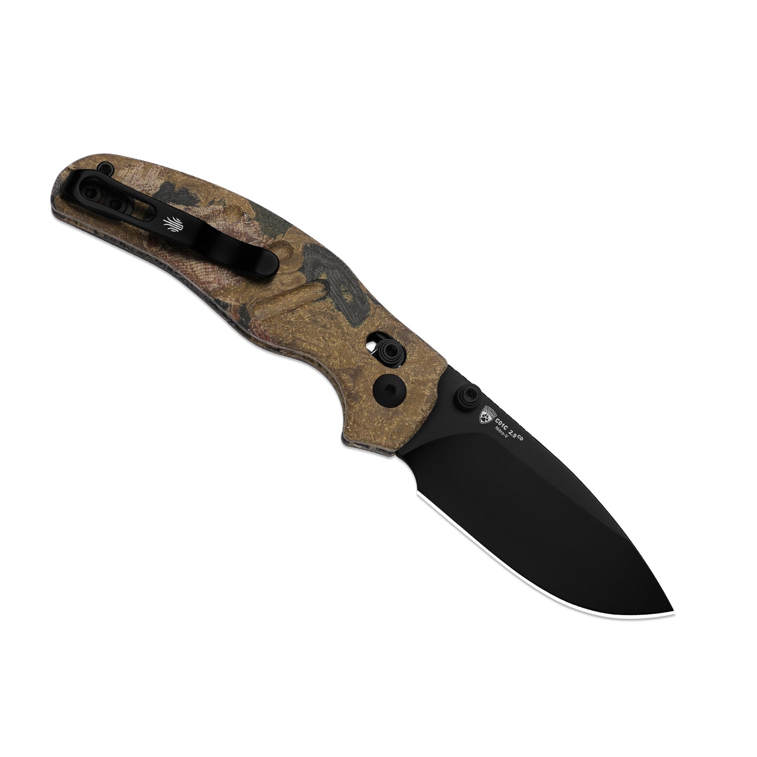 Sheepdog® C01C 2.9 CD | Current Micarta (Yellow Burl Canvas) | Kizer Clutch Lock™ | Nitro-V | KizerV™ 3488.29CDA4