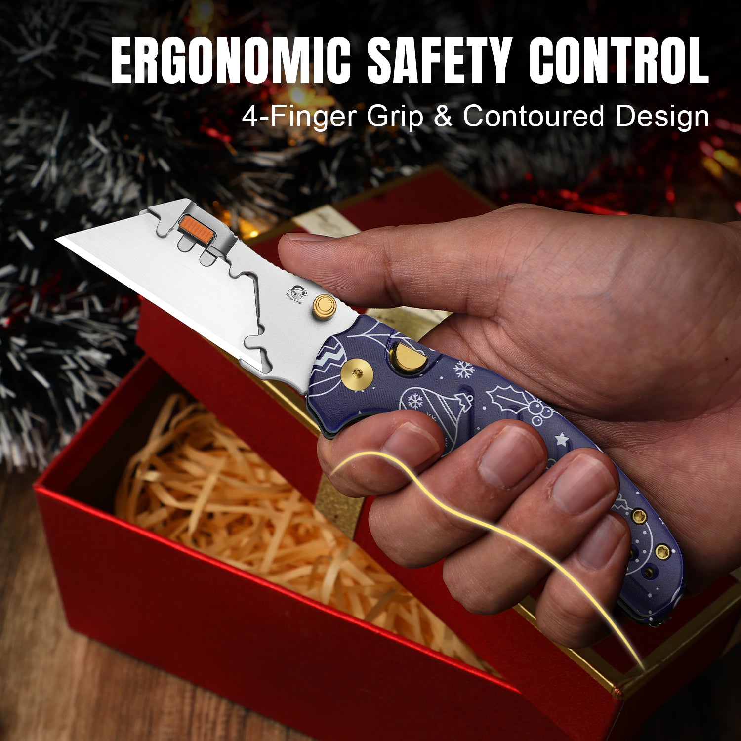 Merry Christmas | Sheepdog® C01C 2.9 | Kizer Button Liner Lock™ | Utility Knives | KizerV™ 3488.29JMC2 | Limited