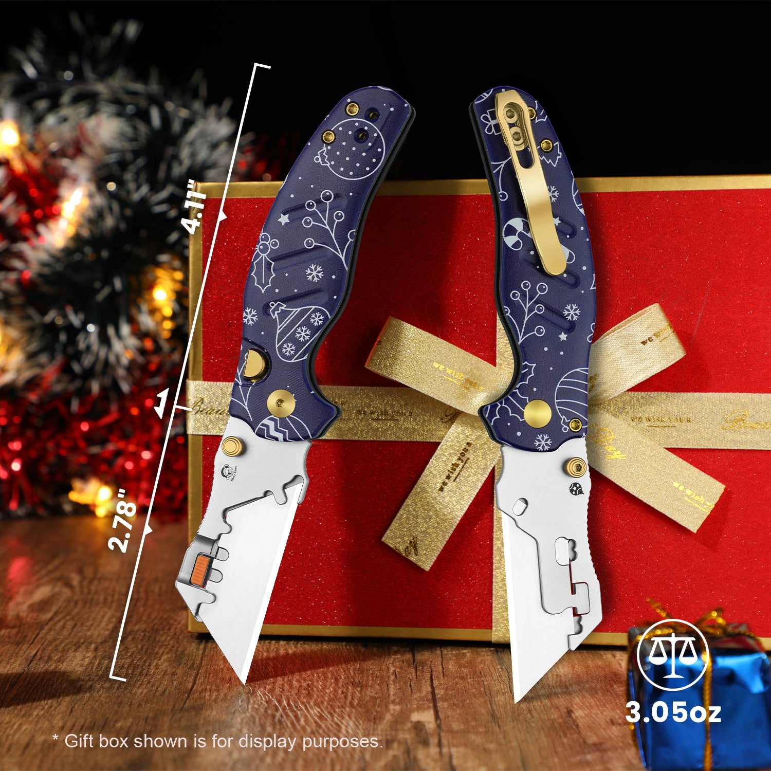 Merry Christmas | Sheepdog® C01C 2.9 | Kizer Button Liner Lock™ | Utility Knives | KizerV™ 3488.29JMC2 | Limited