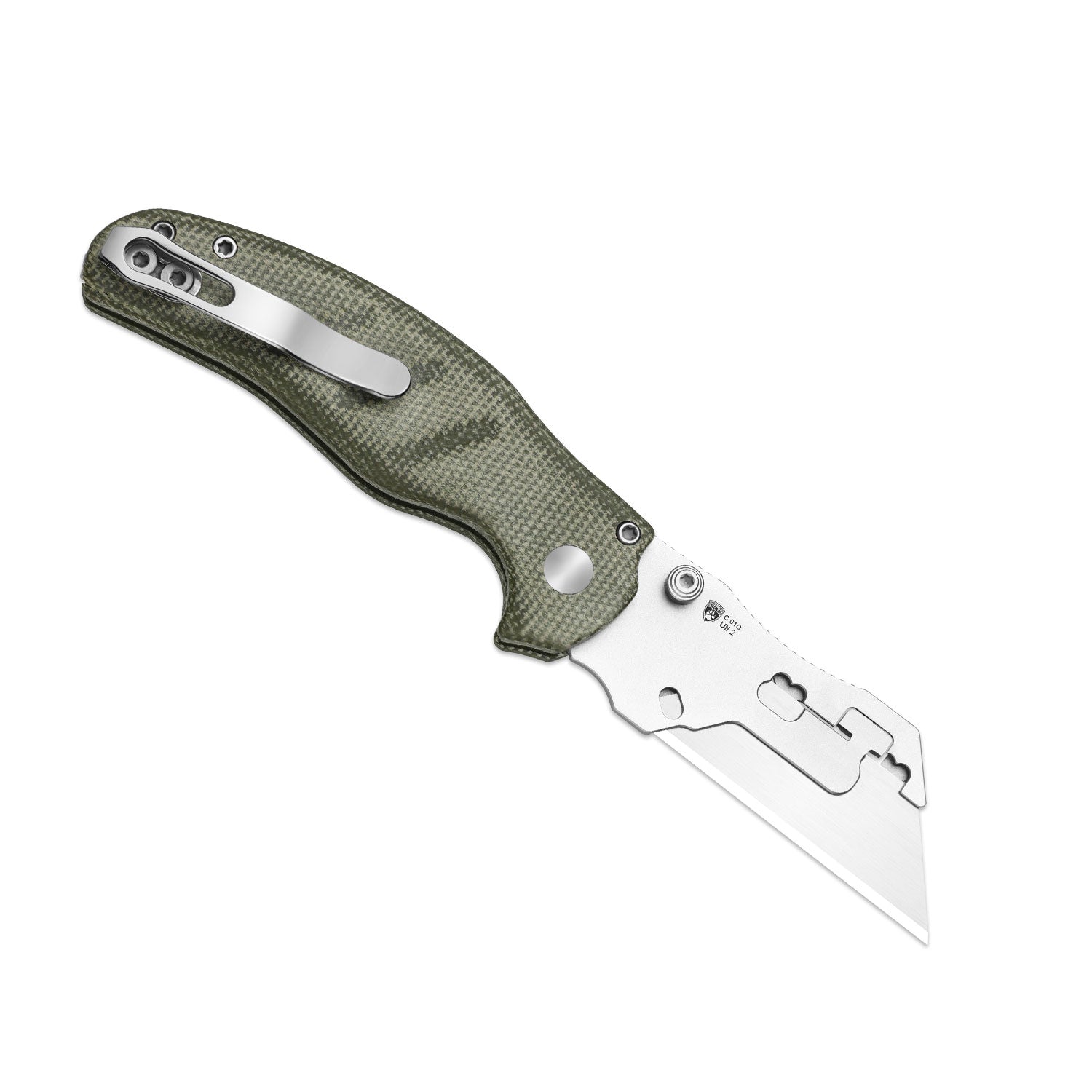 Sheepdog® Utility Knives | Kizer Button Liner Lock™ | C01C Uti 2 | 5Cr15MoV | Micarta | KizerV™ 3488.29JNA1