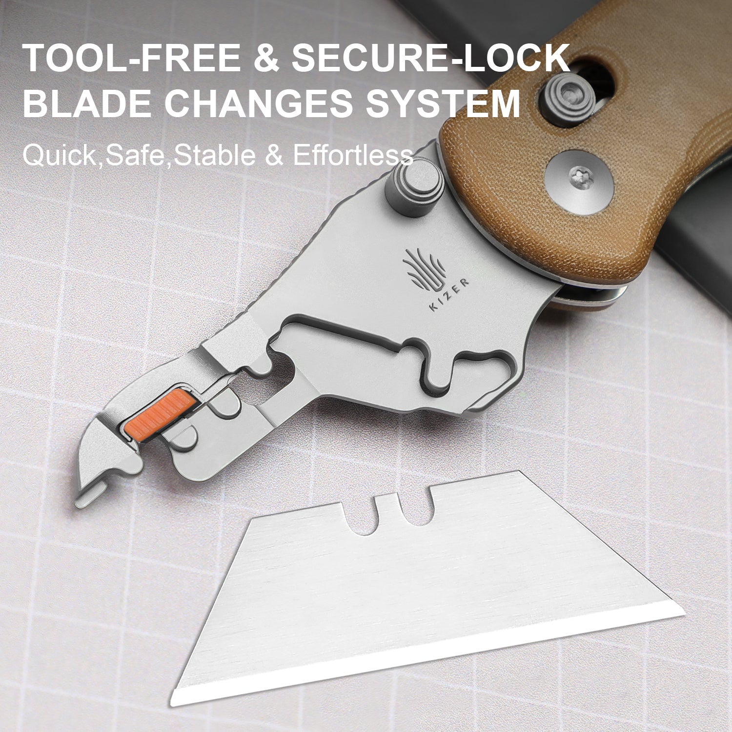 Drop bear® Utility | Kizer Clutch Lock™ | Uti BEAR 2 | SK5 & 50Cr15MoV | Micarta | KizerV™ 3619JA7