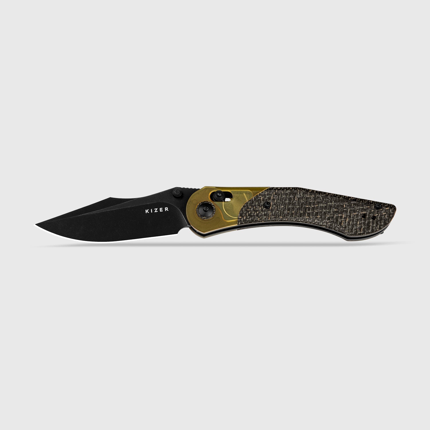 Mini Mystic | 154CM | Burlap Micarta+PEI | KizerV™ 3636C1